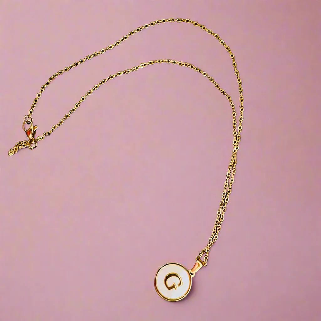 Sun Letter Pendant Necklace