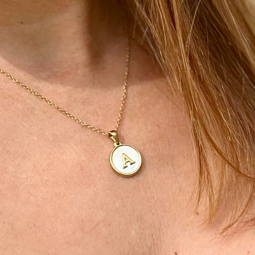 Sun Letter Pendant Necklace