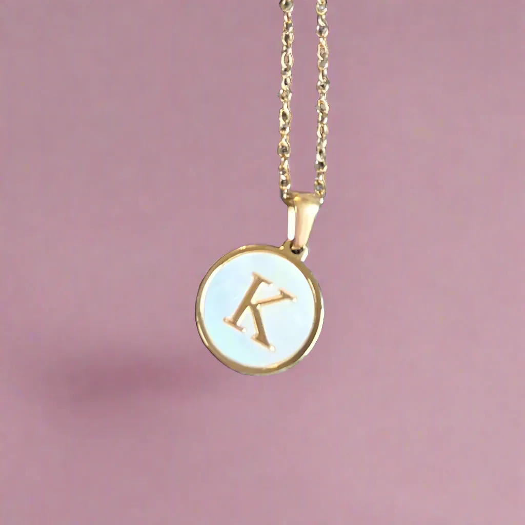 Sun Letter Pendant Necklace