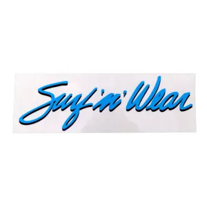 Surf N' Wear Script Sticker - Blue