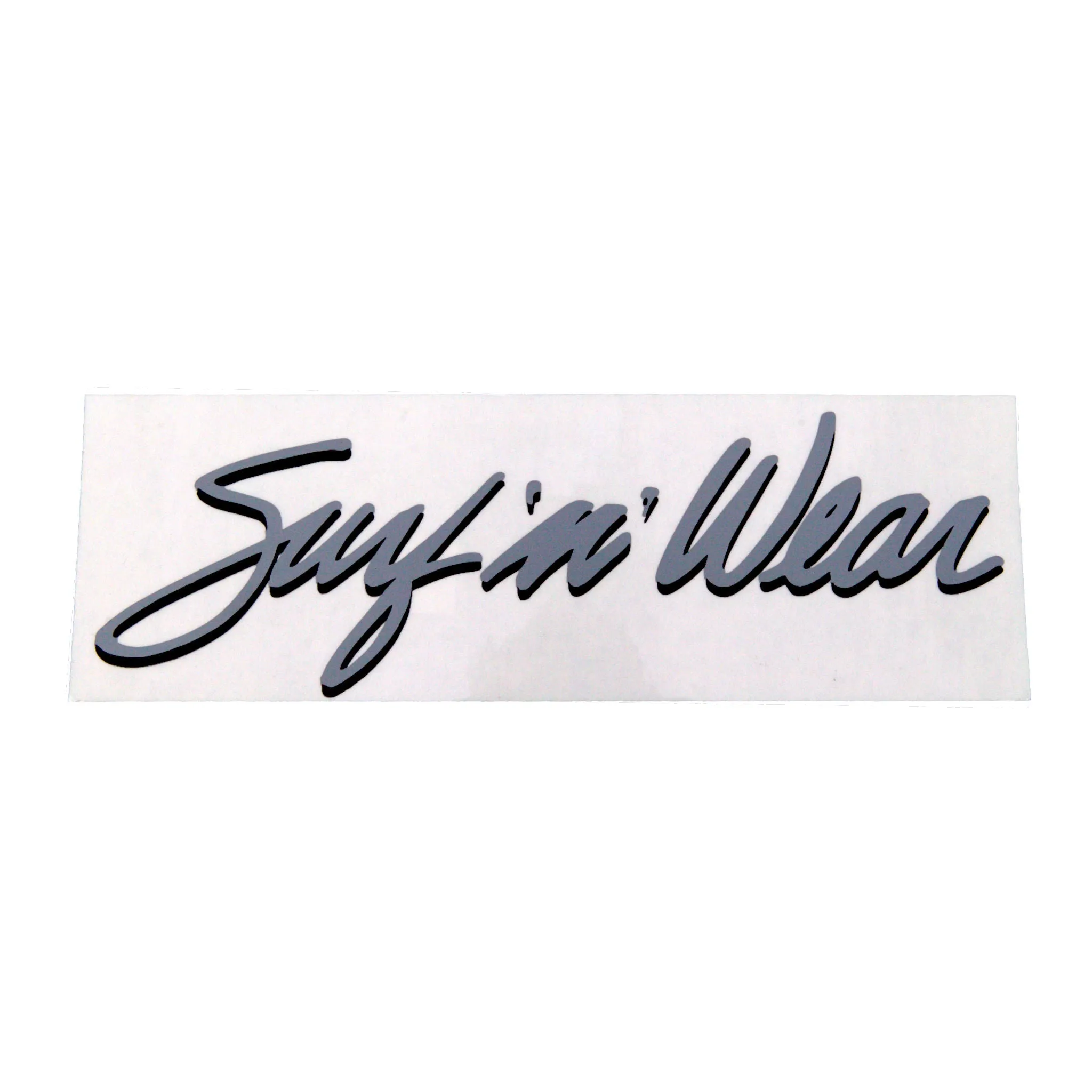 Surf N' Wear Script Sticker - Grey