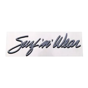 Surf N' Wear Script Sticker - Grey