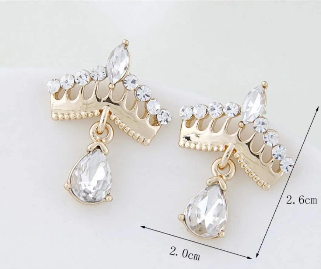 Sweet And Simple Crown Earrings