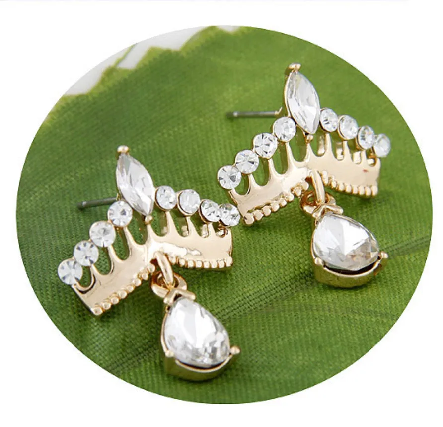 Sweet And Simple Crown Earrings