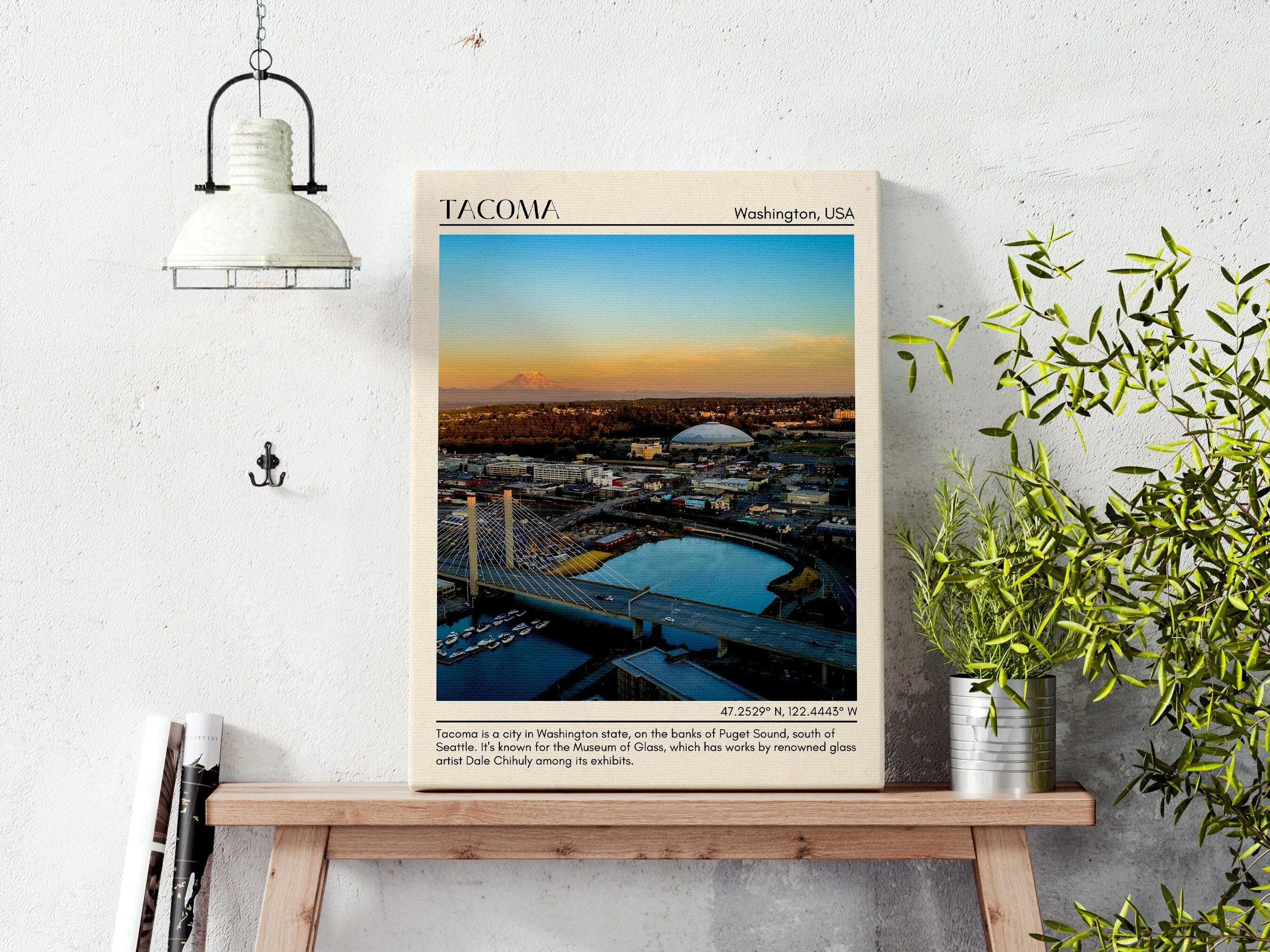 Tacoma Minimal Wall Art, Washington, USA