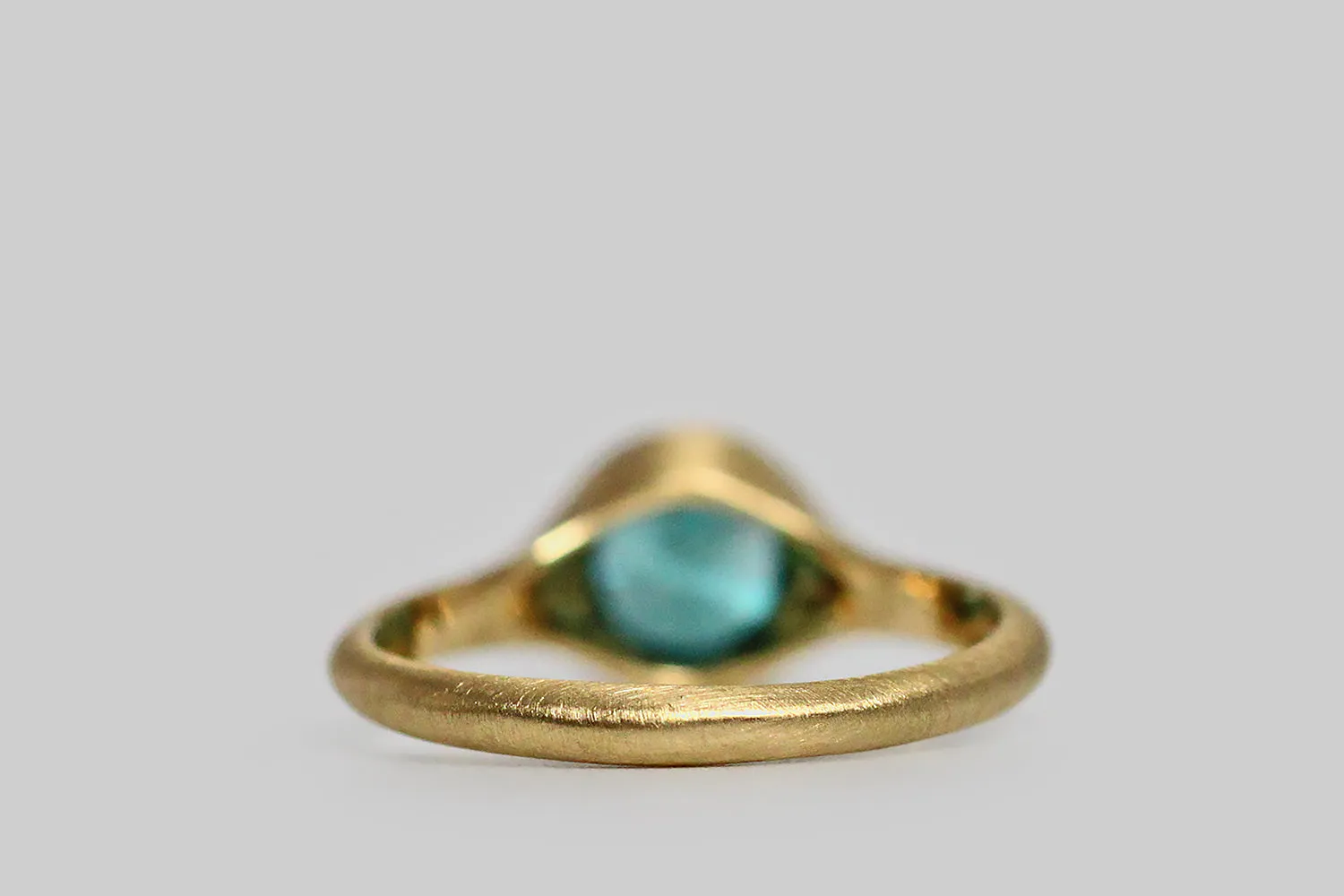 Teal Blue Zircon Organic Modern Cladonia Ring