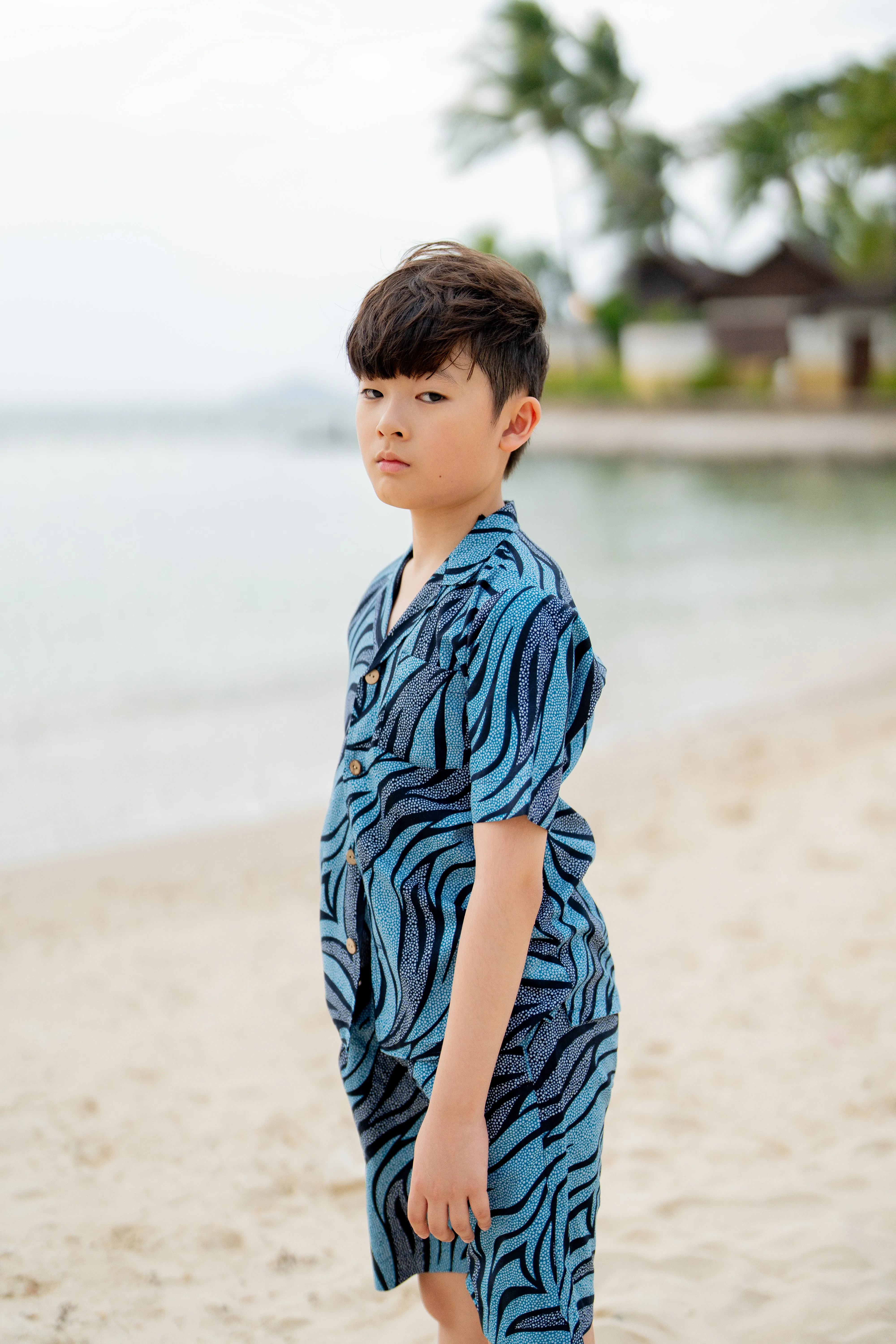 Temi Swim Shirt | Blue Zebra