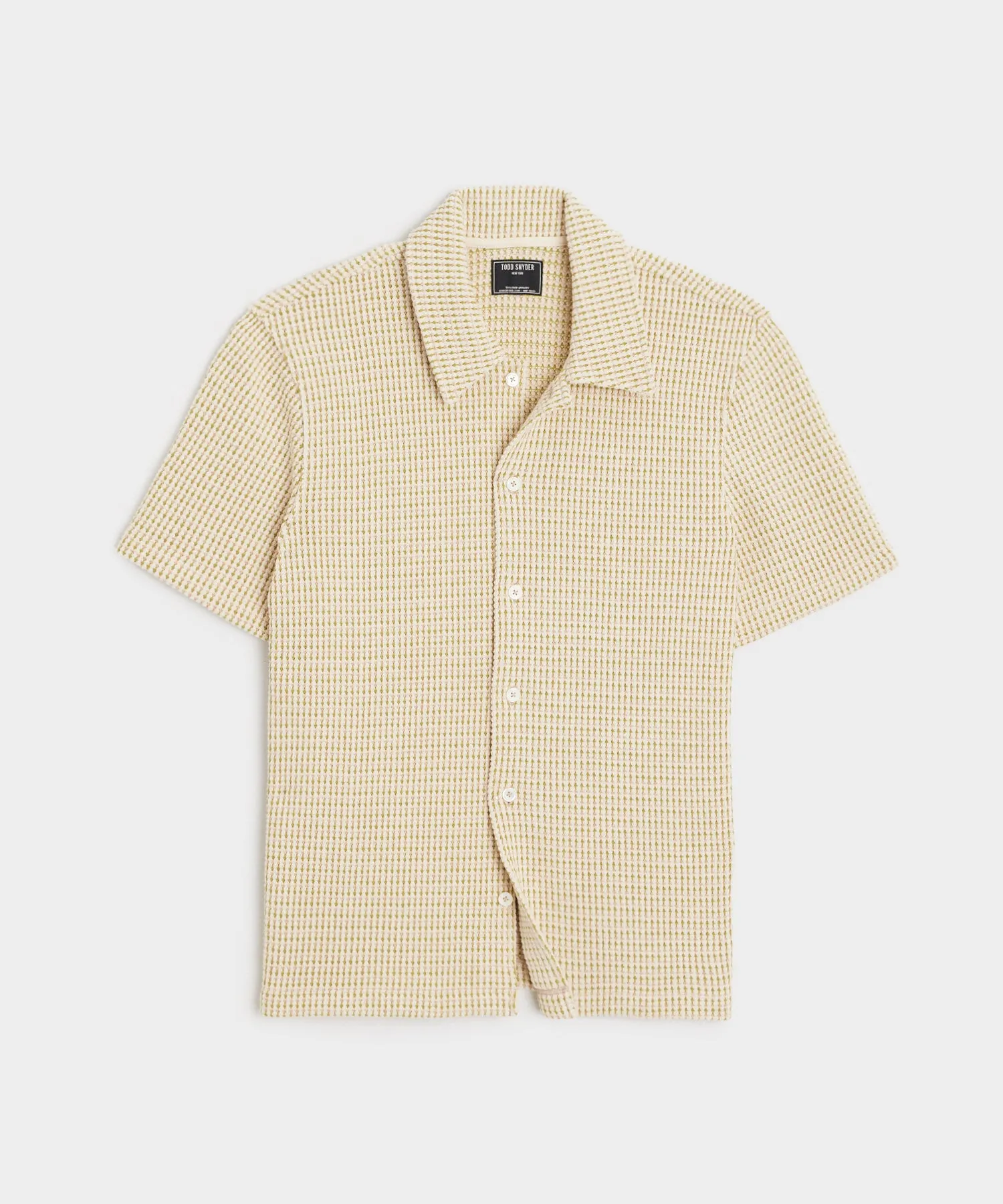 Textured Knit Cabana Polo in Coastal White
