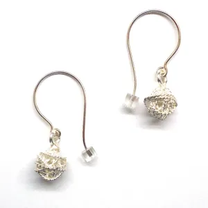 Textured Silver Orb Earrings