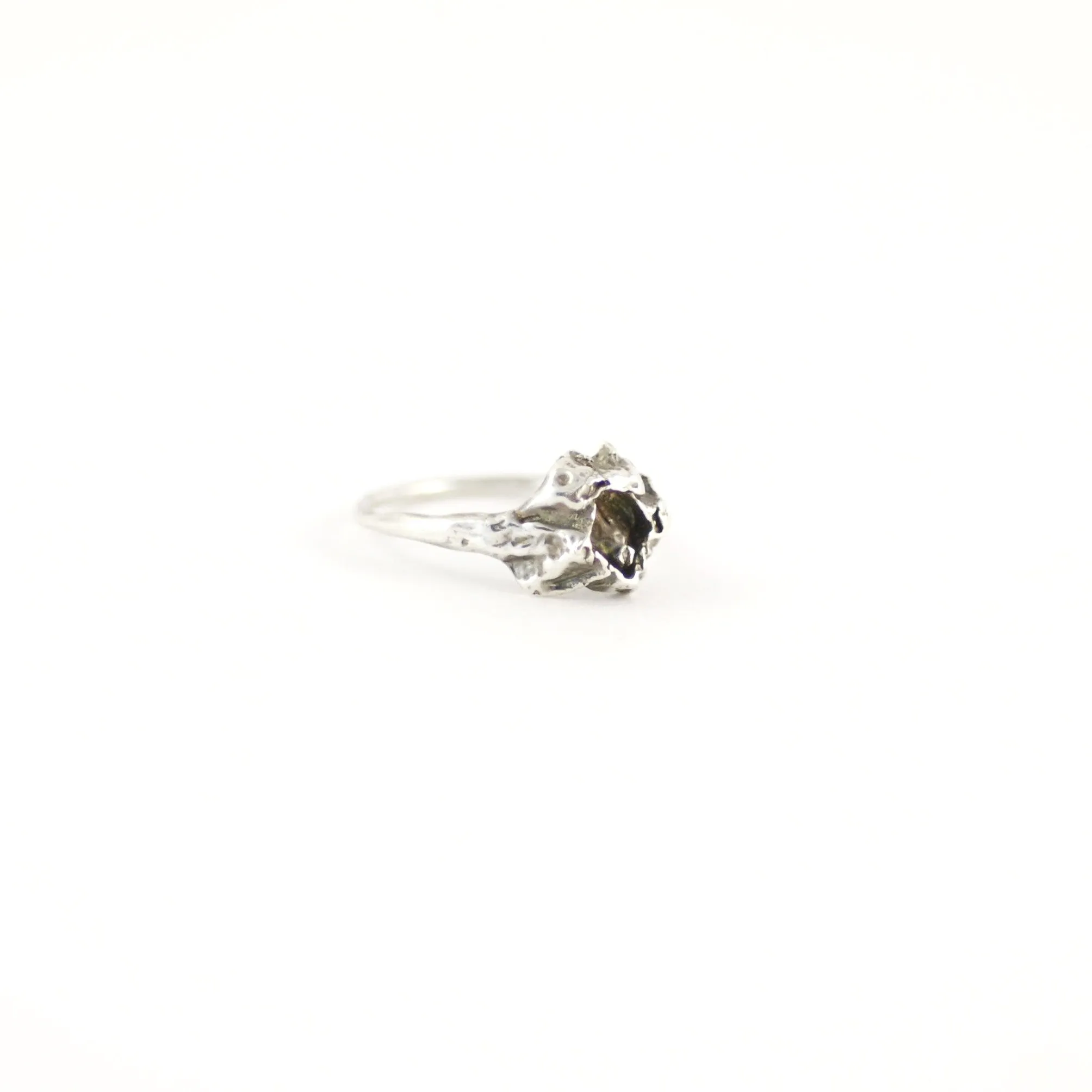 TIMELESS SOLITAIRE BARNACLE SILVER RING