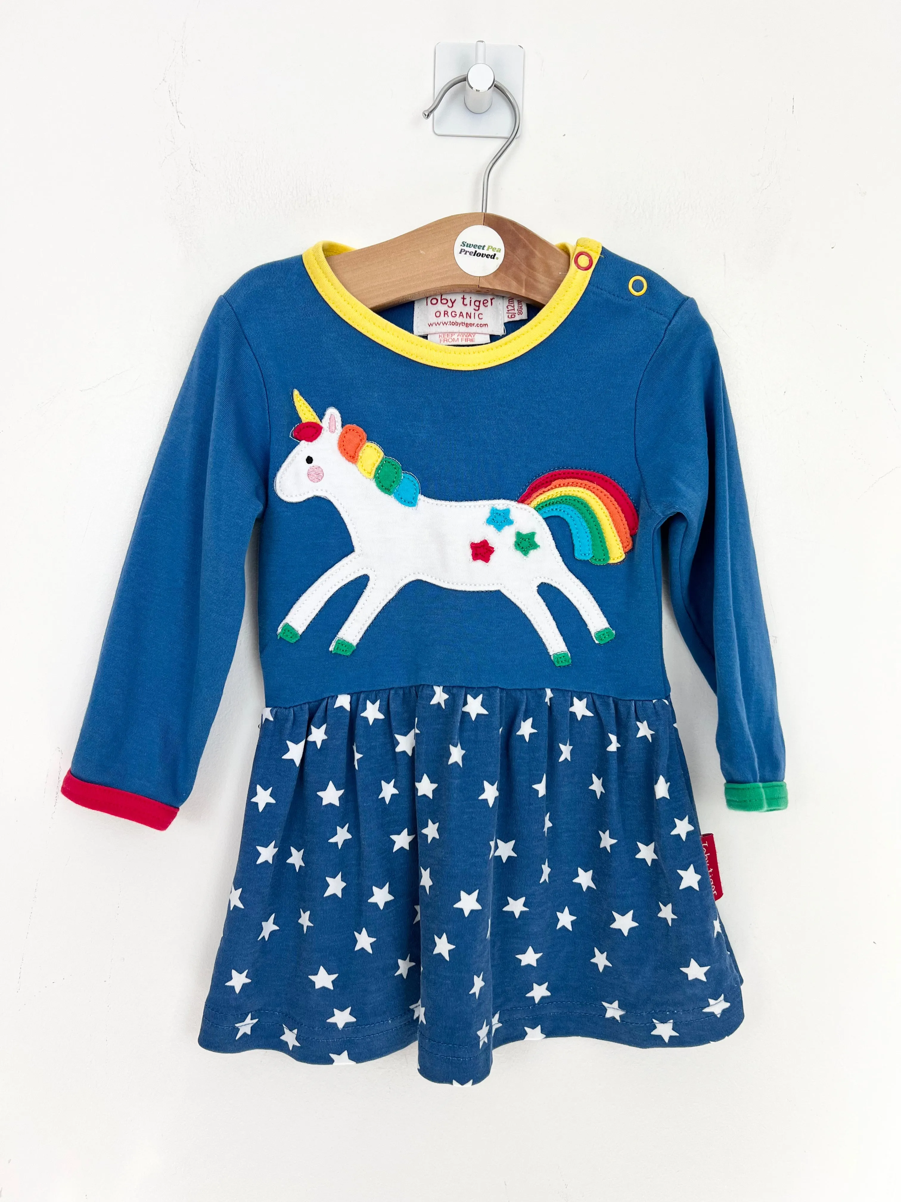 Toby Tiger Unicorn dress 6-12m