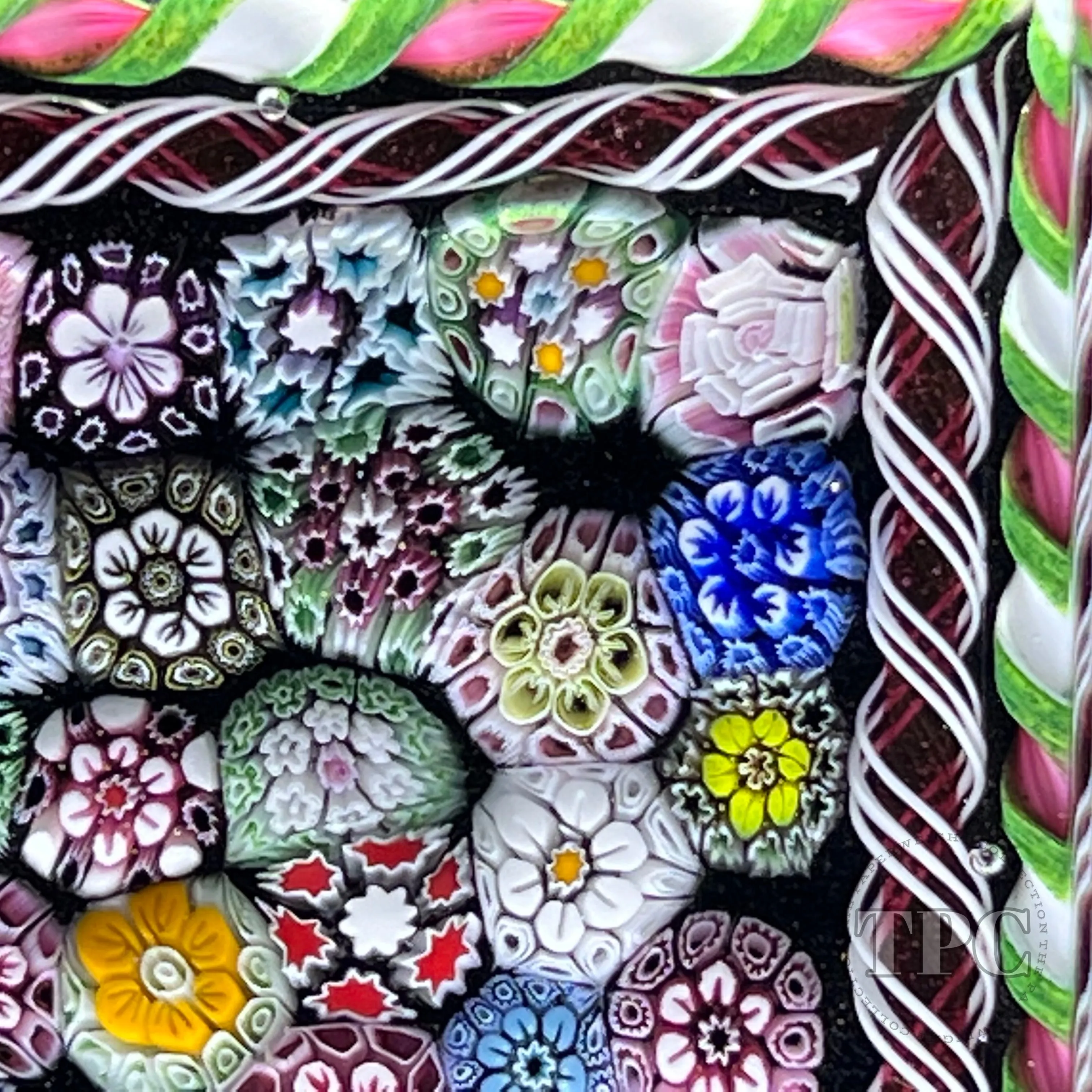 Tomasz Gondek 2022 Glass Art Paperweight Faceted Rectangular Closepack Complex Millefiori Plaque