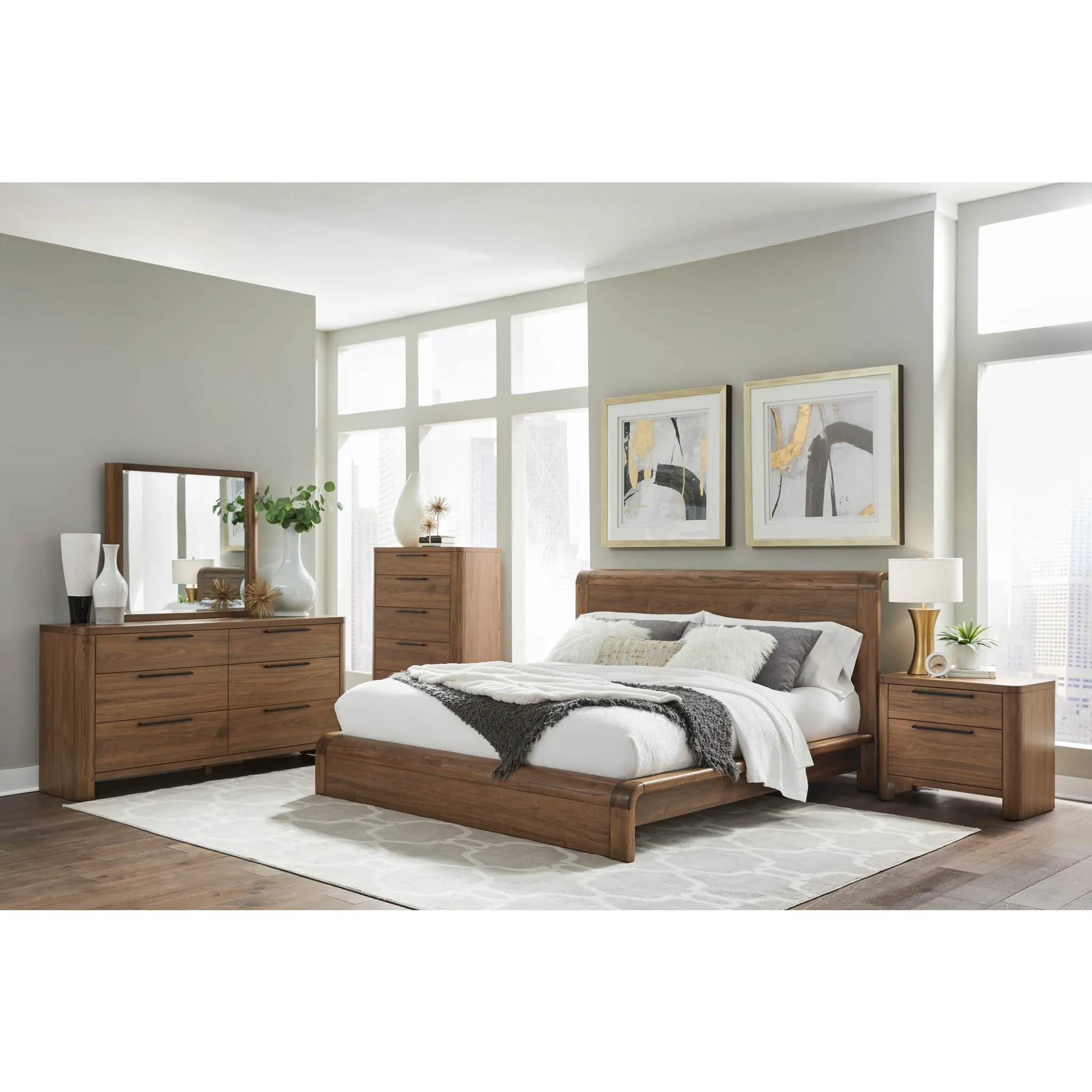 Totes Beveled Glass Wall or Dresser Mirror in English Walnut
