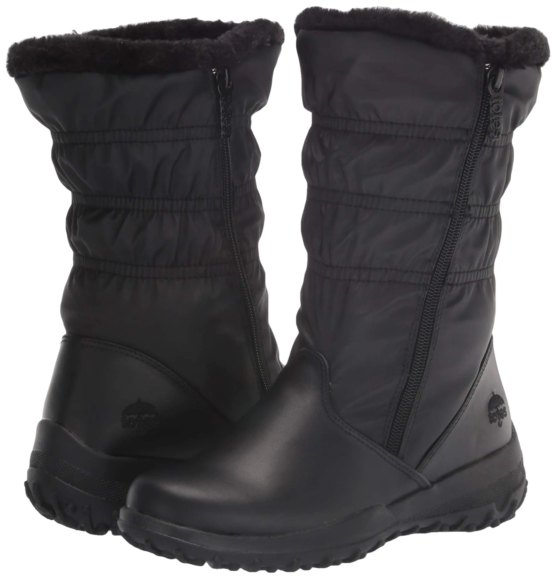 totes Womens Madina Snow Boots, Black, 8