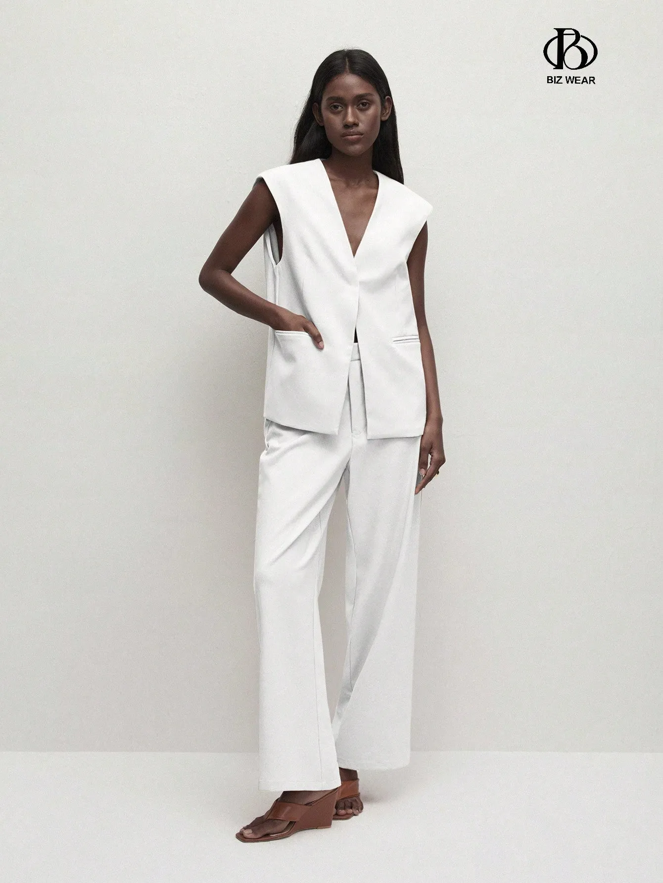 Traje de verano para mujeres con chaleco y pantalones