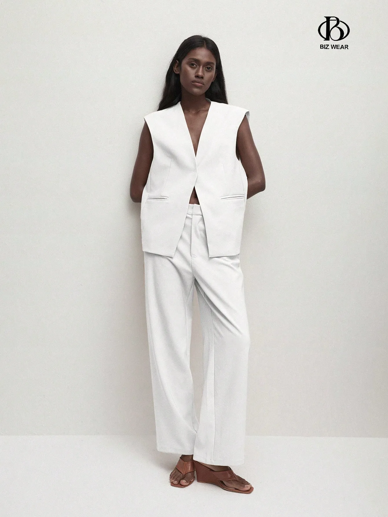 Traje de verano para mujeres con chaleco y pantalones