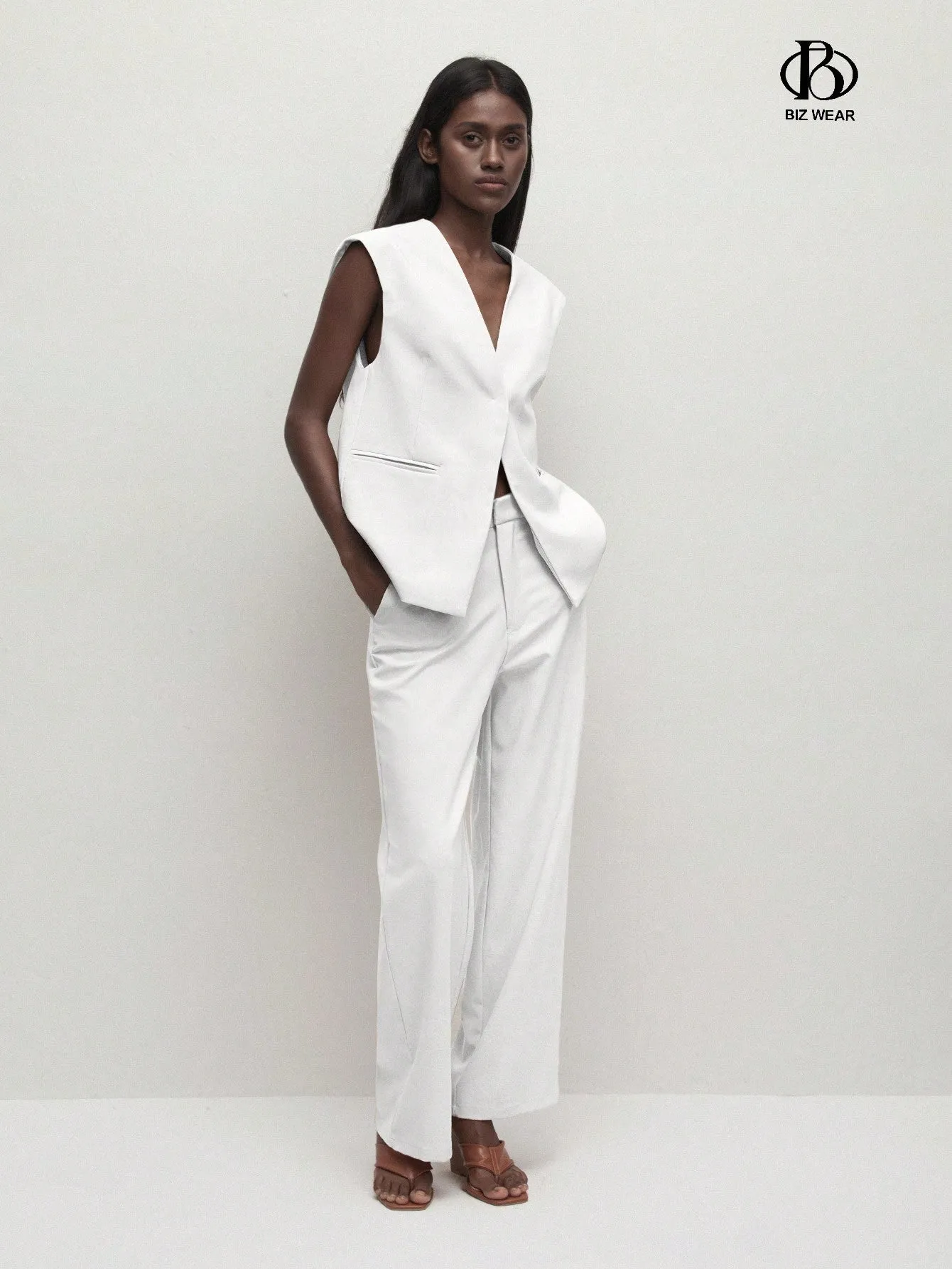 Traje de verano para mujeres con chaleco y pantalones