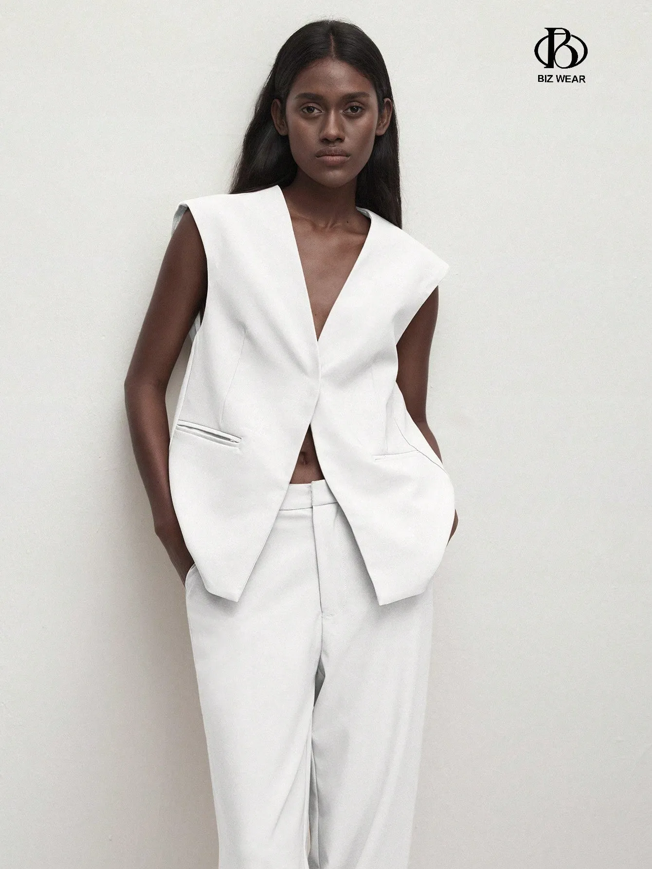 Traje de verano para mujeres con chaleco y pantalones