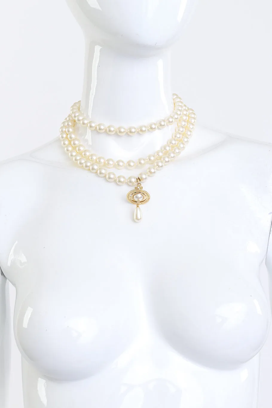 Triple Strand Pearl Orb Necklace