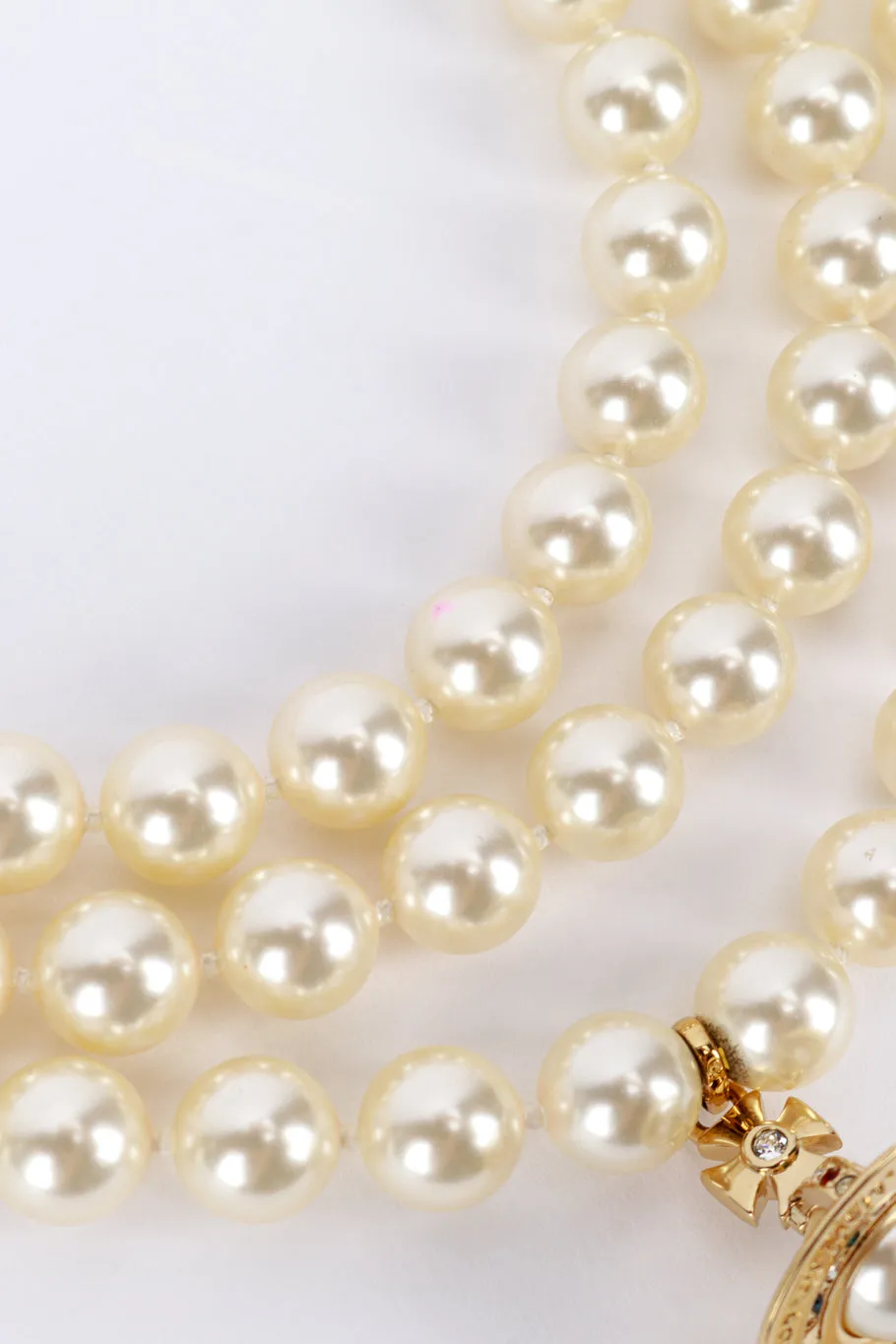 Triple Strand Pearl Orb Necklace