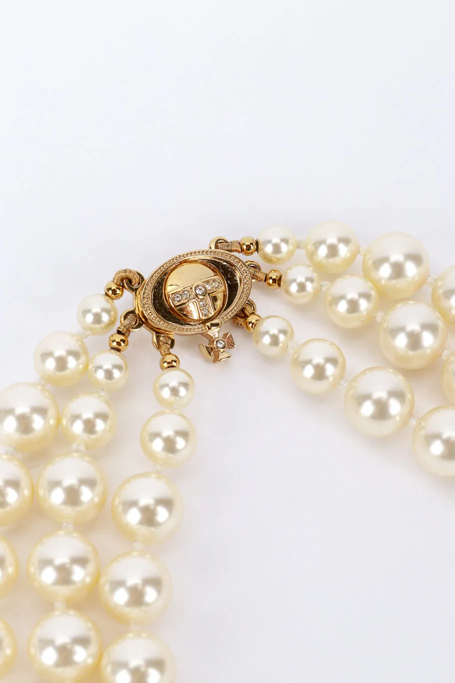 Triple Strand Pearl Orb Necklace