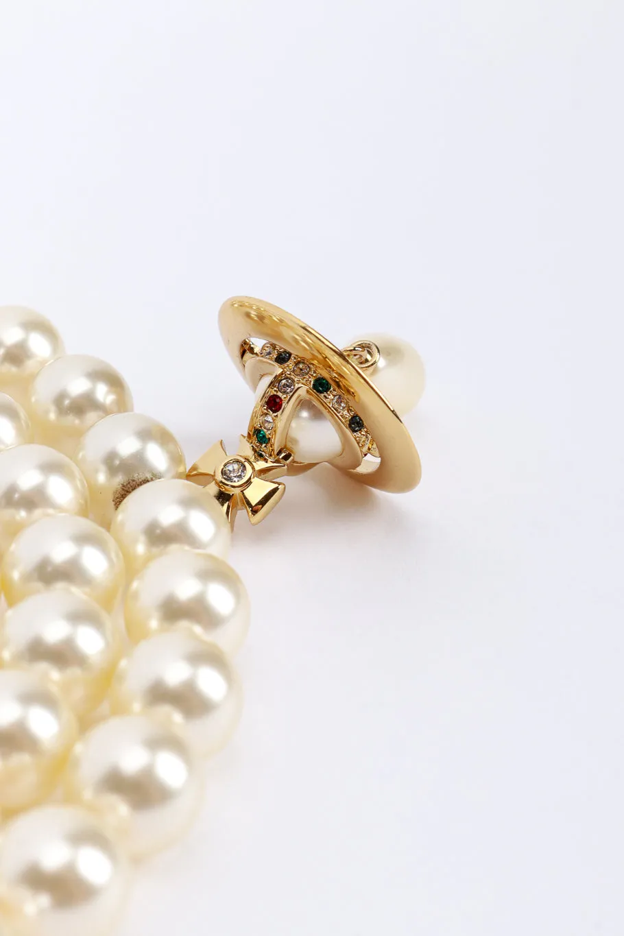 Triple Strand Pearl Orb Necklace