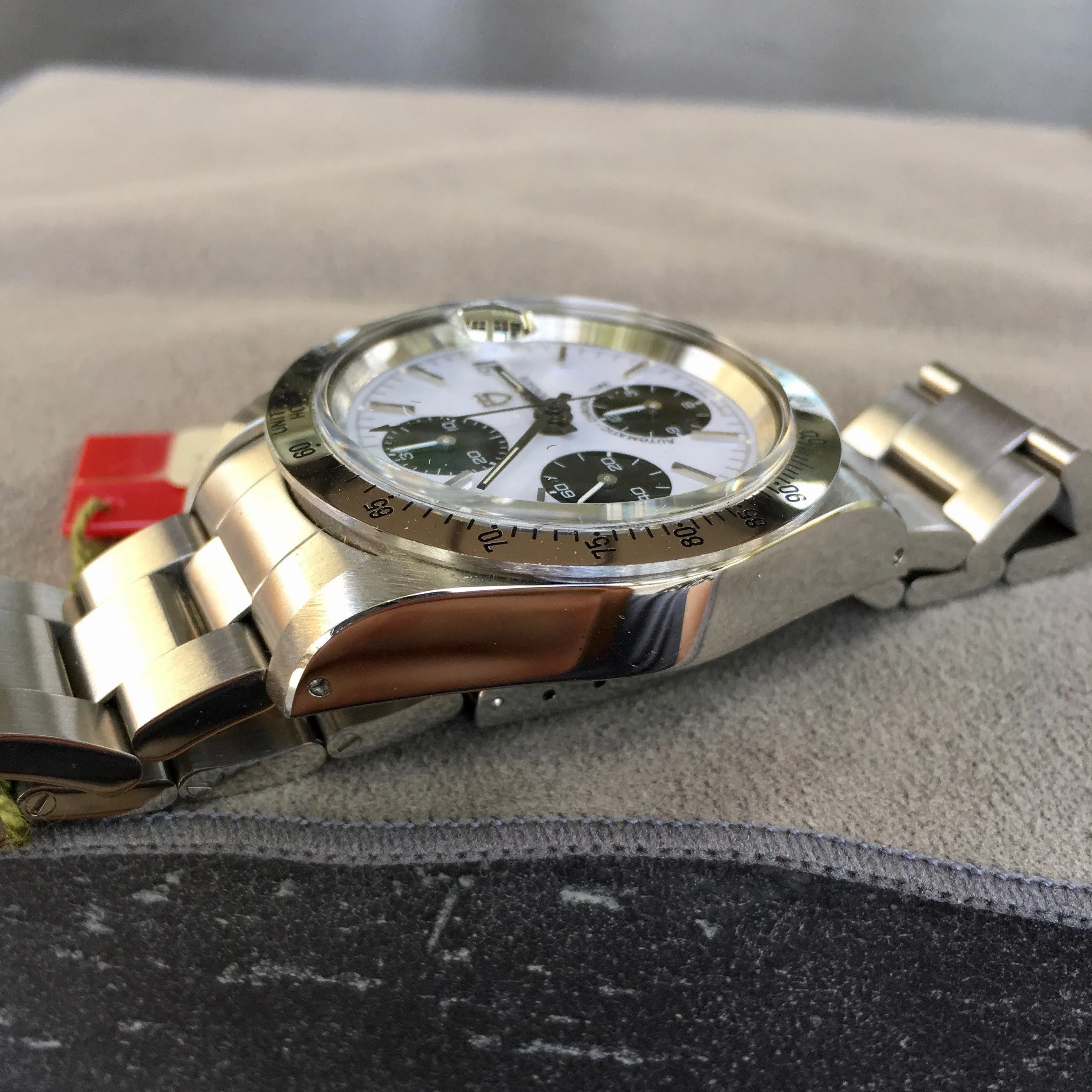 Tudor Big Block 79180 Steel Chronograph Panda Watch Like New Old Stock w/ Box & Papers Circa 1993