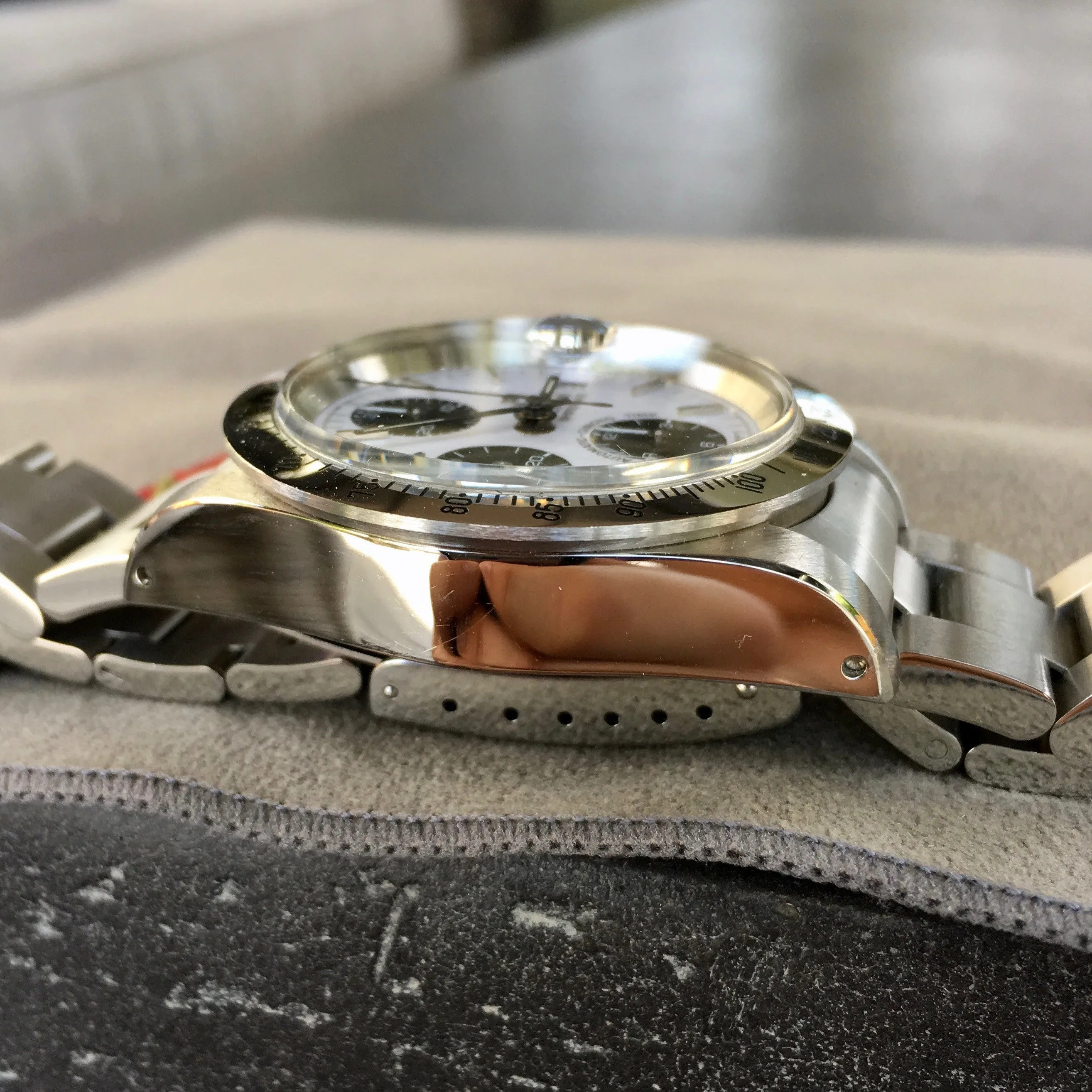 Tudor Big Block 79180 Steel Chronograph Panda Watch Like New Old Stock w/ Box & Papers Circa 1993