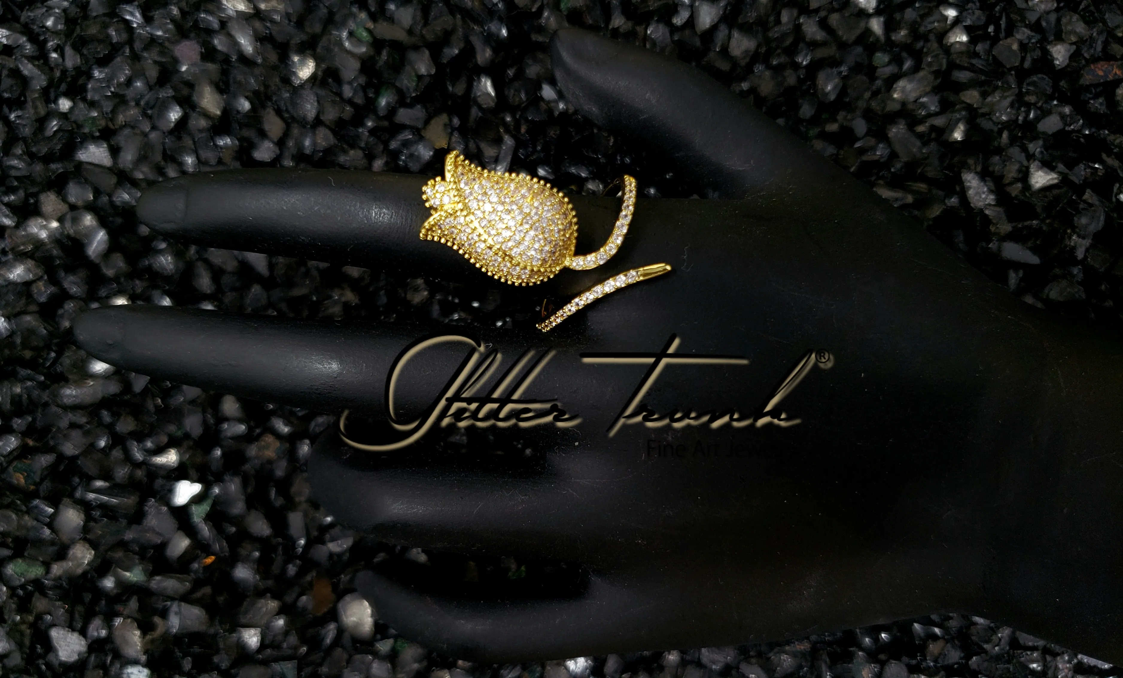 Tulip Adjustable American Diamond Rings