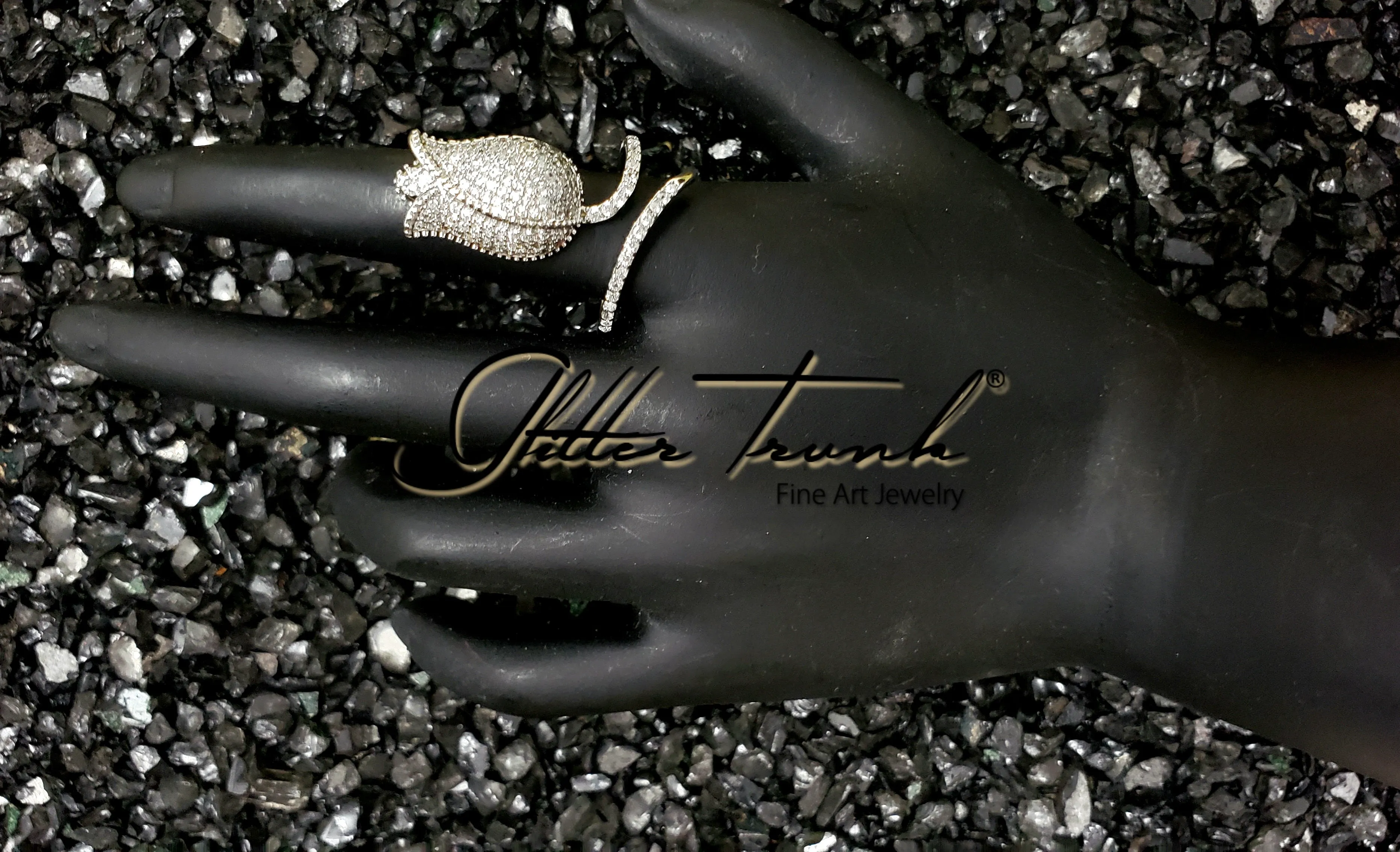 Tulip Adjustable American Diamond Rings