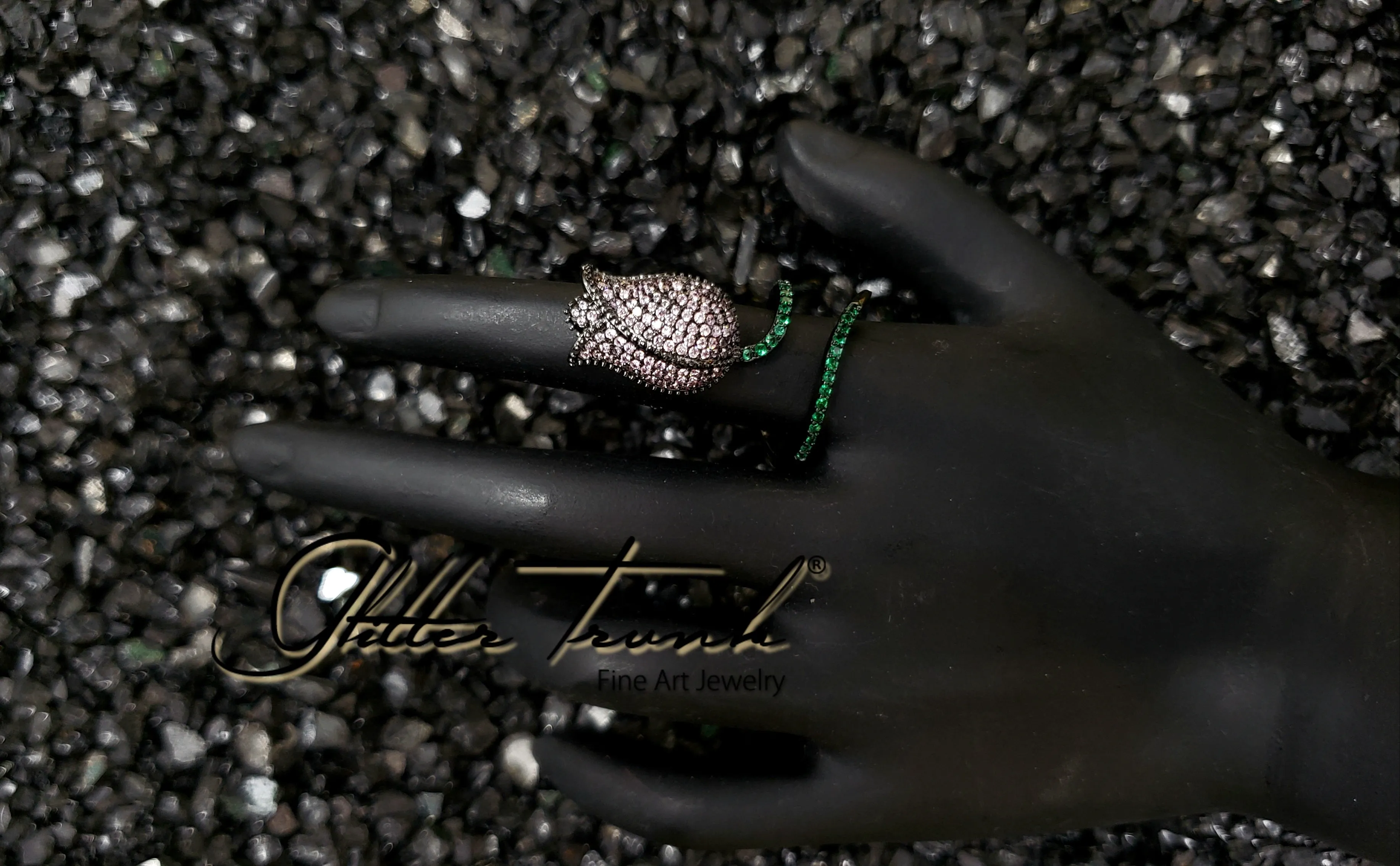 Tulip Adjustable American Diamond Rings