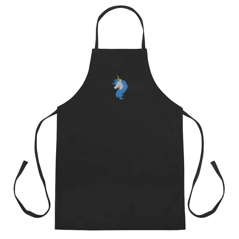 Unicorns and Stuff Dot Com Logo Embroidered Apron by #unicorntrends
