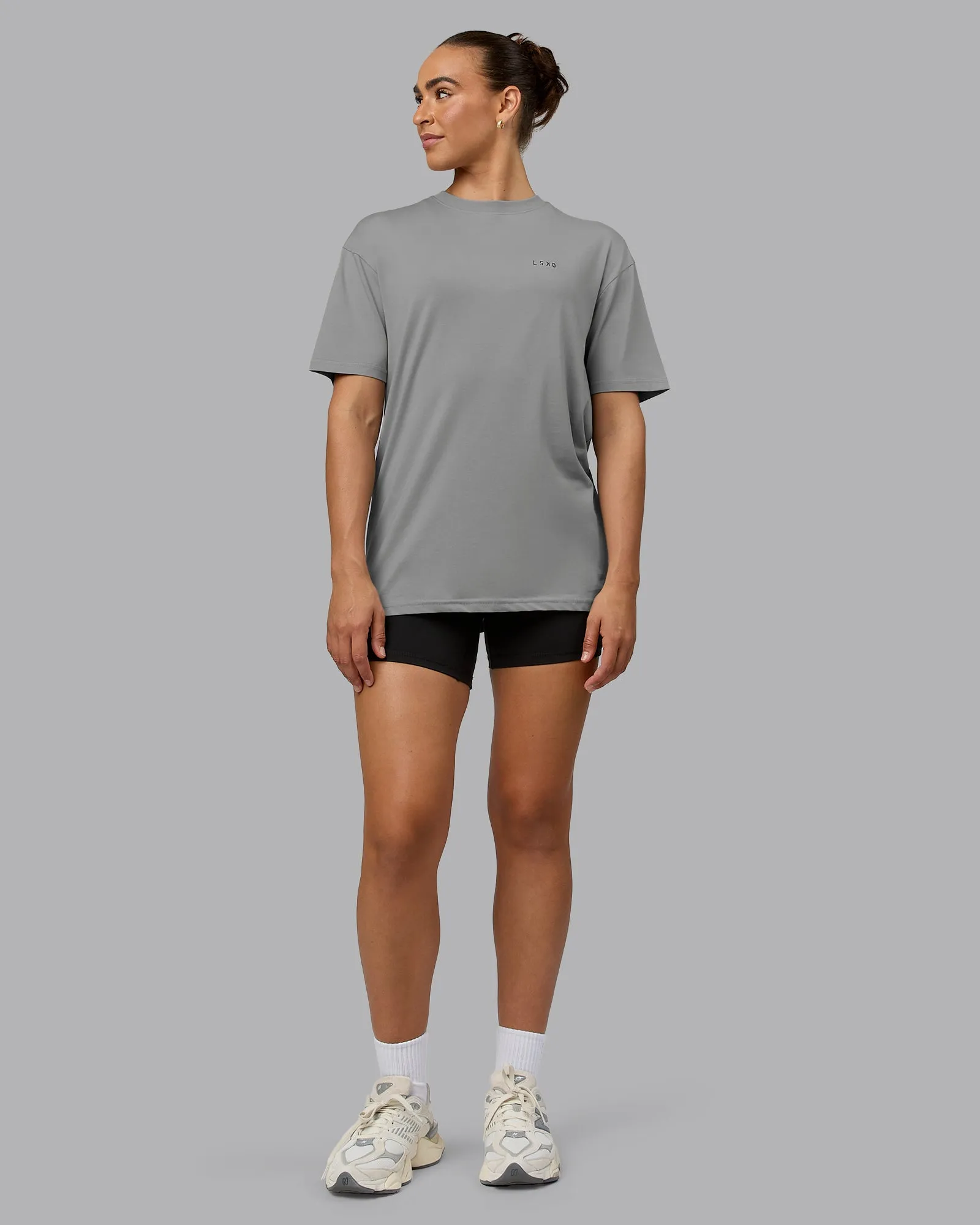 Unisex Enjoy the Journey Value Series FLXCotton Tee Oversize - Circular Grey-Pirate Black