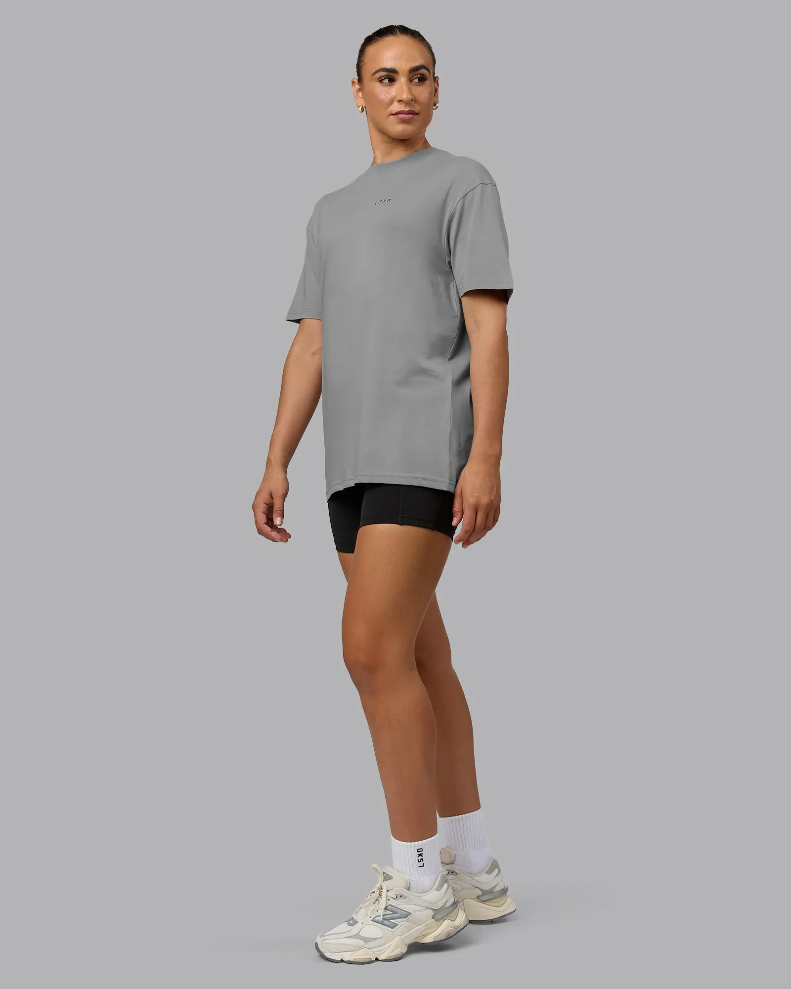 Unisex Enjoy the Journey Value Series FLXCotton Tee Oversize - Circular Grey-Pirate Black