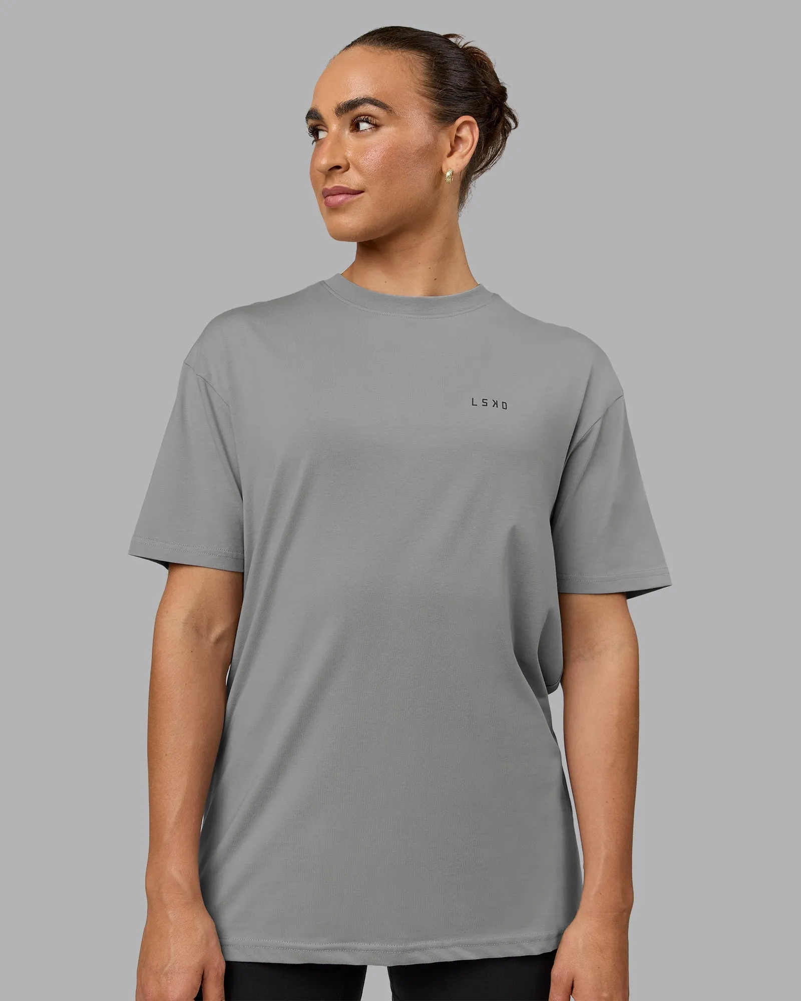 Unisex Enjoy the Journey Value Series FLXCotton Tee Oversize - Circular Grey-Pirate Black