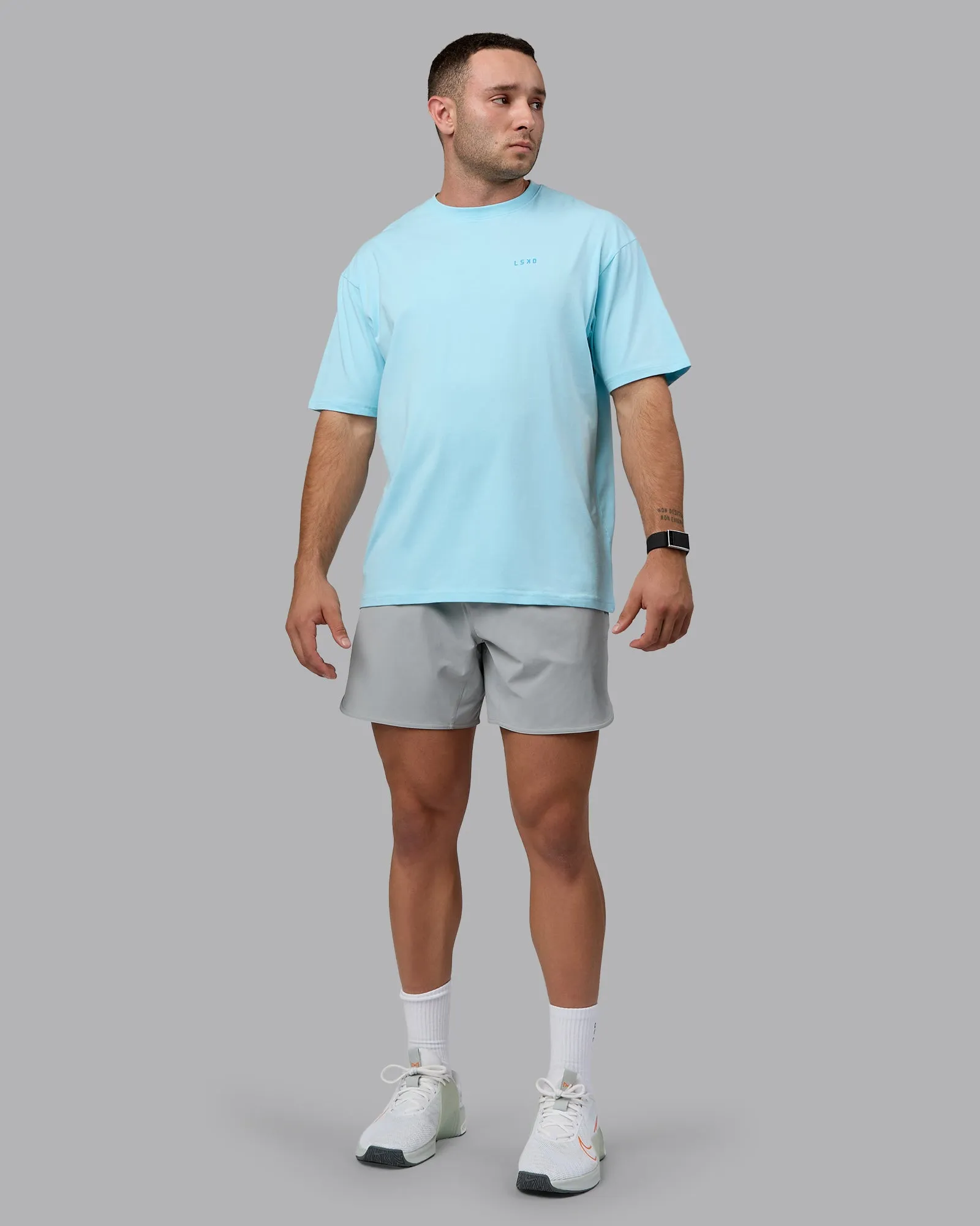 Unisex Enjoy the Journey Value Series FLXCotton Tee Oversize - Crystal Blue-Bay Blue