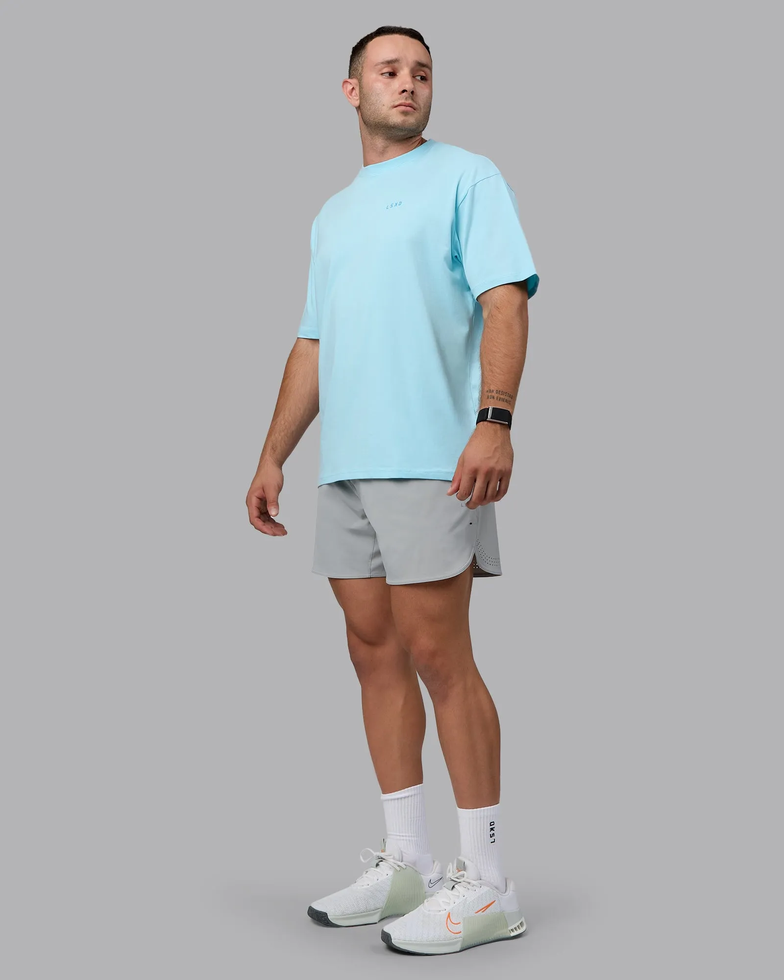 Unisex Enjoy the Journey Value Series FLXCotton Tee Oversize - Crystal Blue-Bay Blue