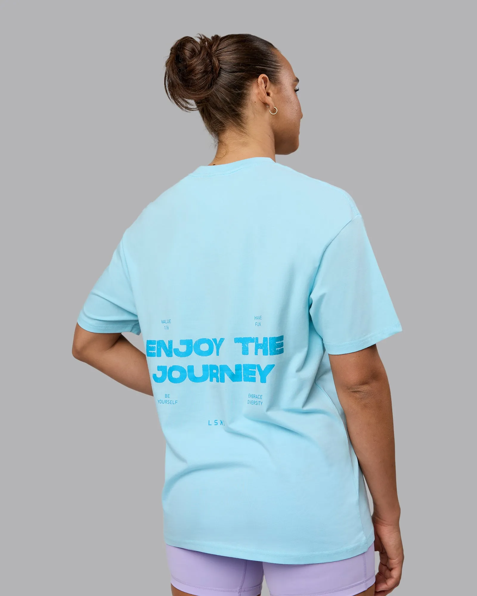 Unisex Enjoy the Journey Value Series FLXCotton Tee Oversize - Crystal Blue-Bay Blue