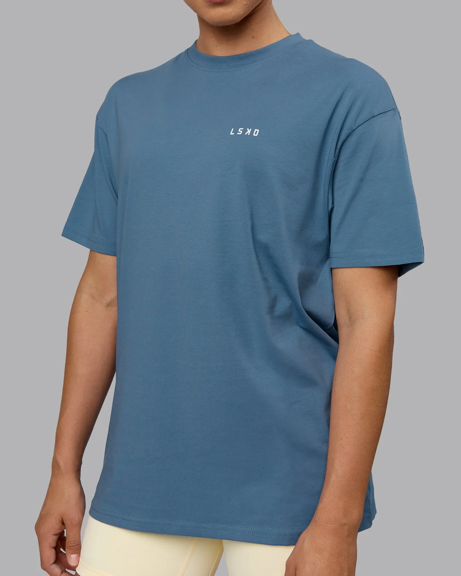 Unisex Move Fast Value Series FLXCotton Tee Oversize - Elemental Blue-Off White
