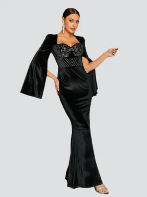 Velvet Mermaid Elegant Prom Dress RJ11037