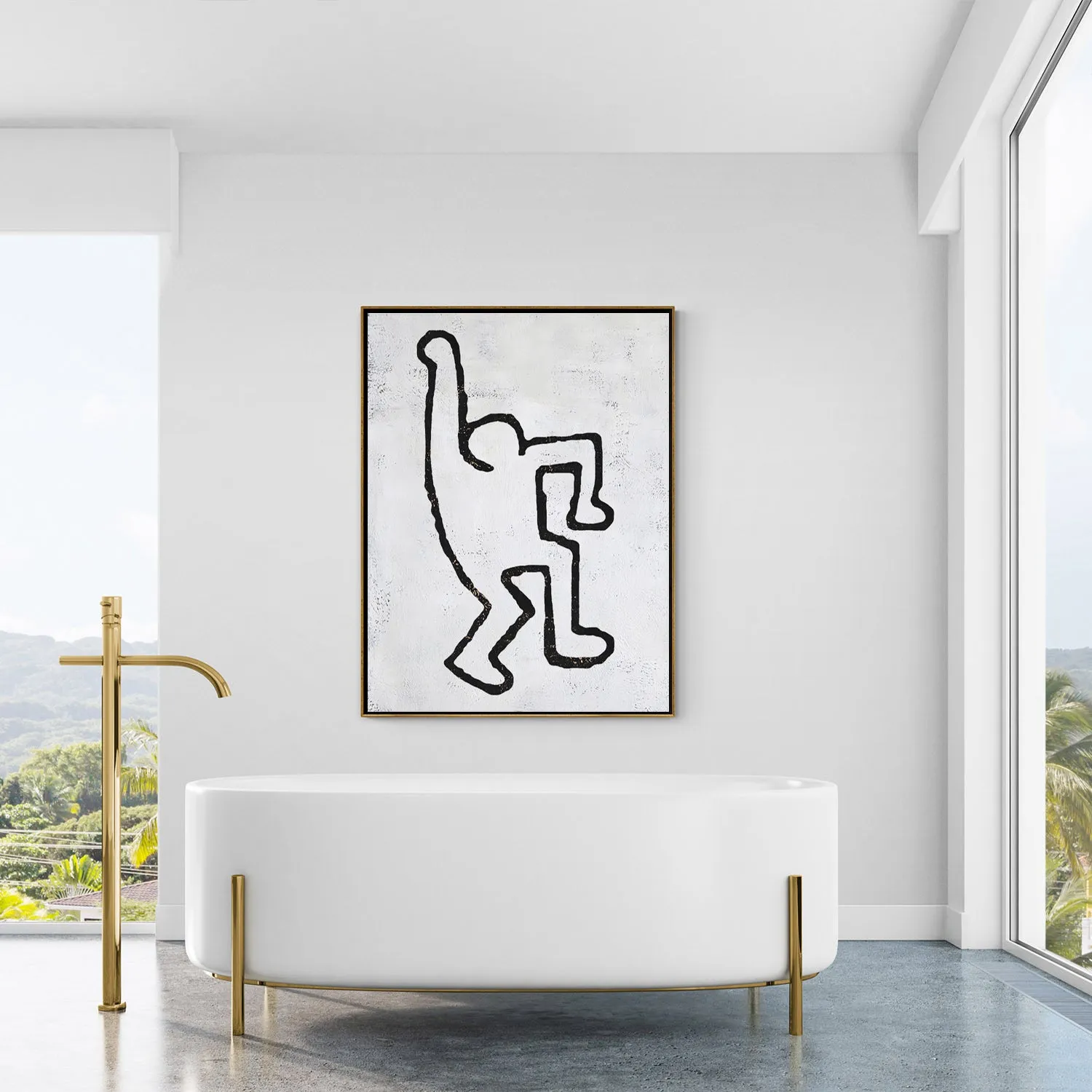 Vertical Abstract Dancing Man Painting H202V
