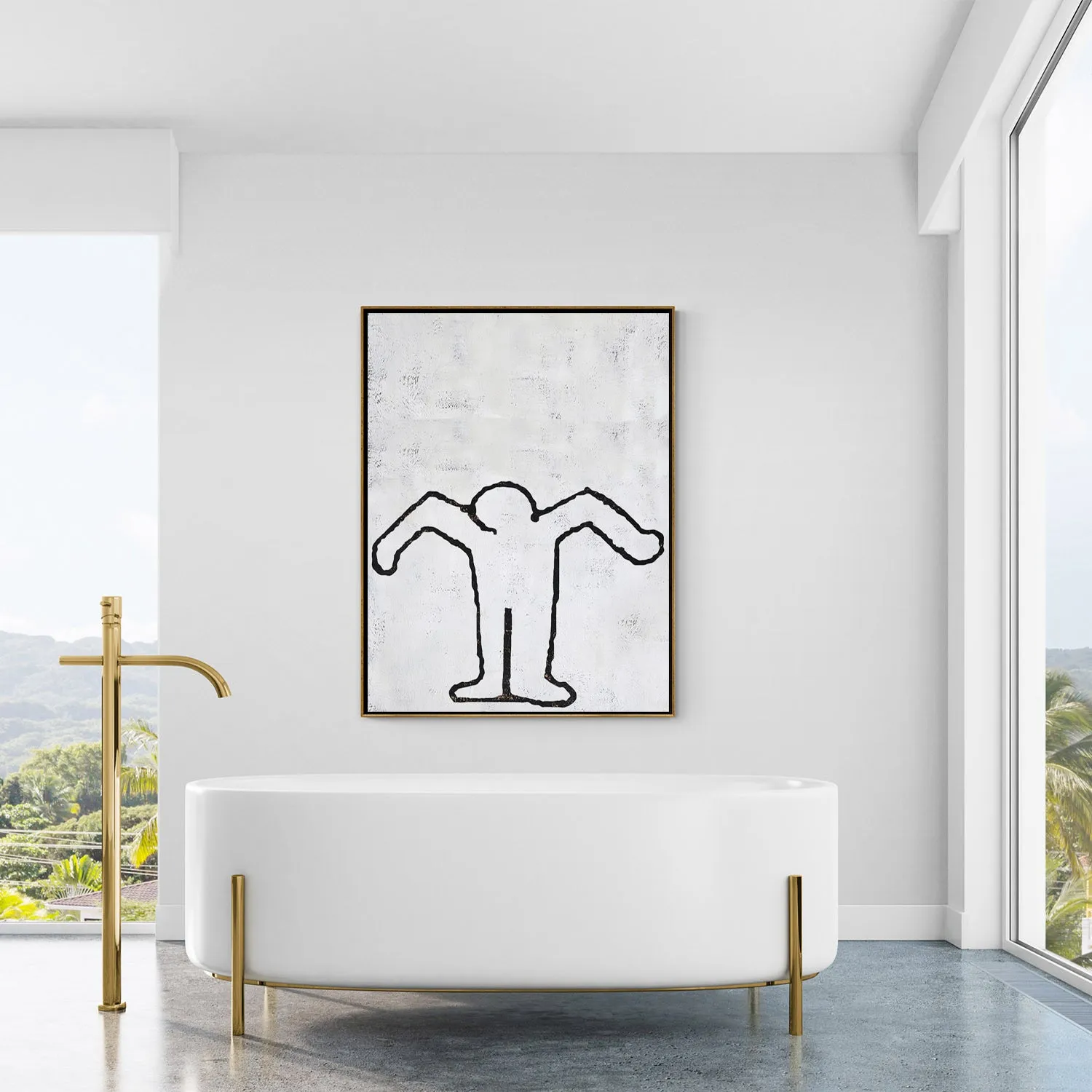Vertical Abstract Dancing Man Painting H210V