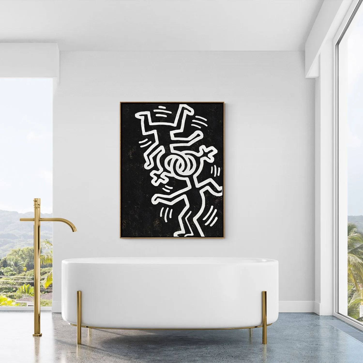 Vertical Abstract Dancing Man Painting H316VR