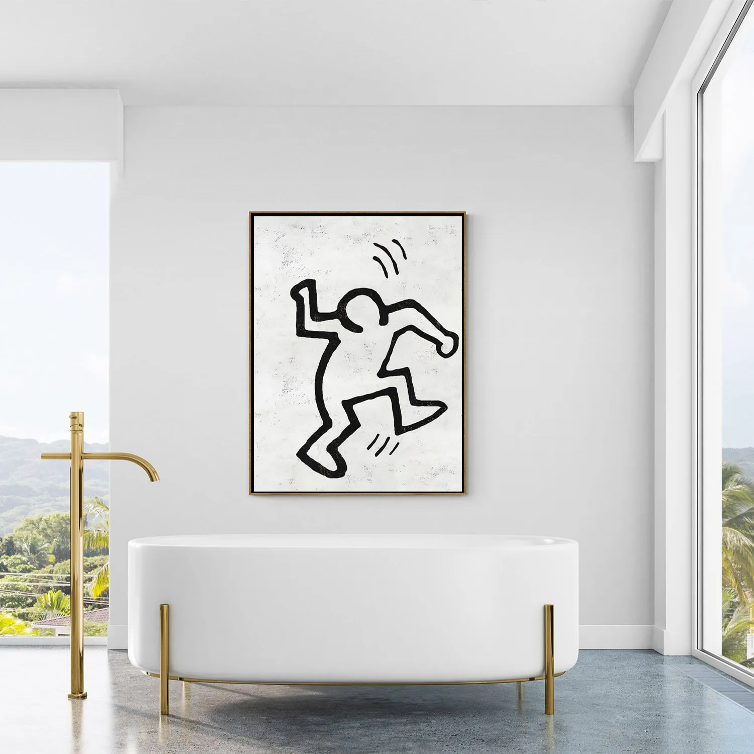 Vertical Abstract Dancing Man Painting H319V