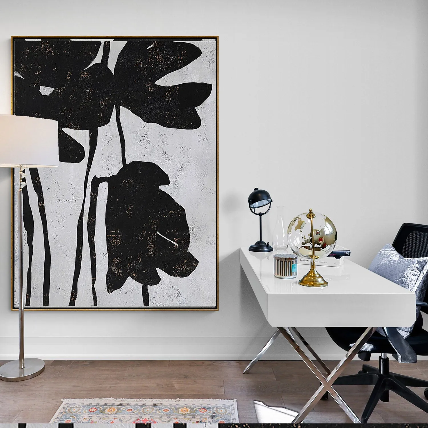 Vertical Abstract Flowers Painting H131V