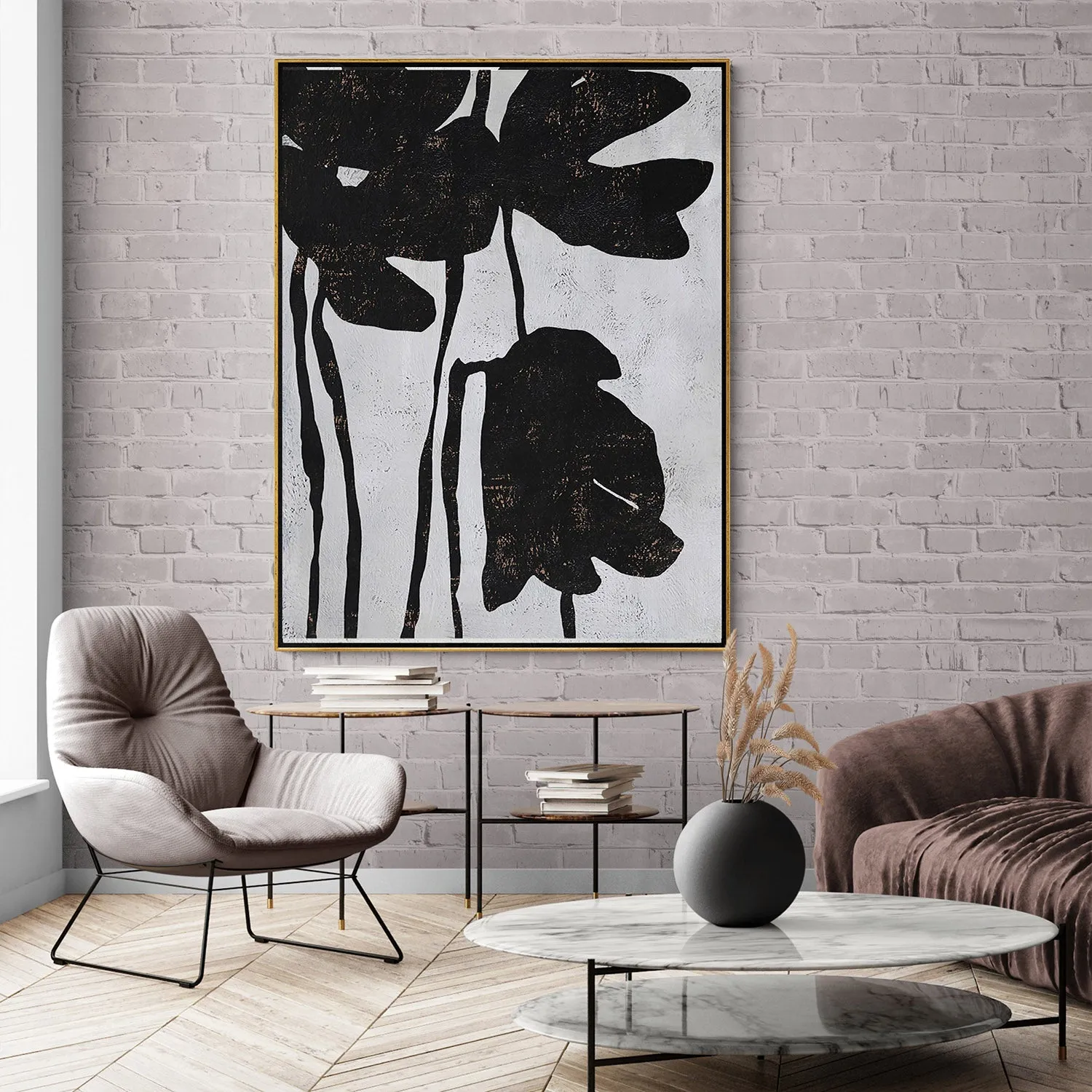 Vertical Abstract Flowers Painting H131V