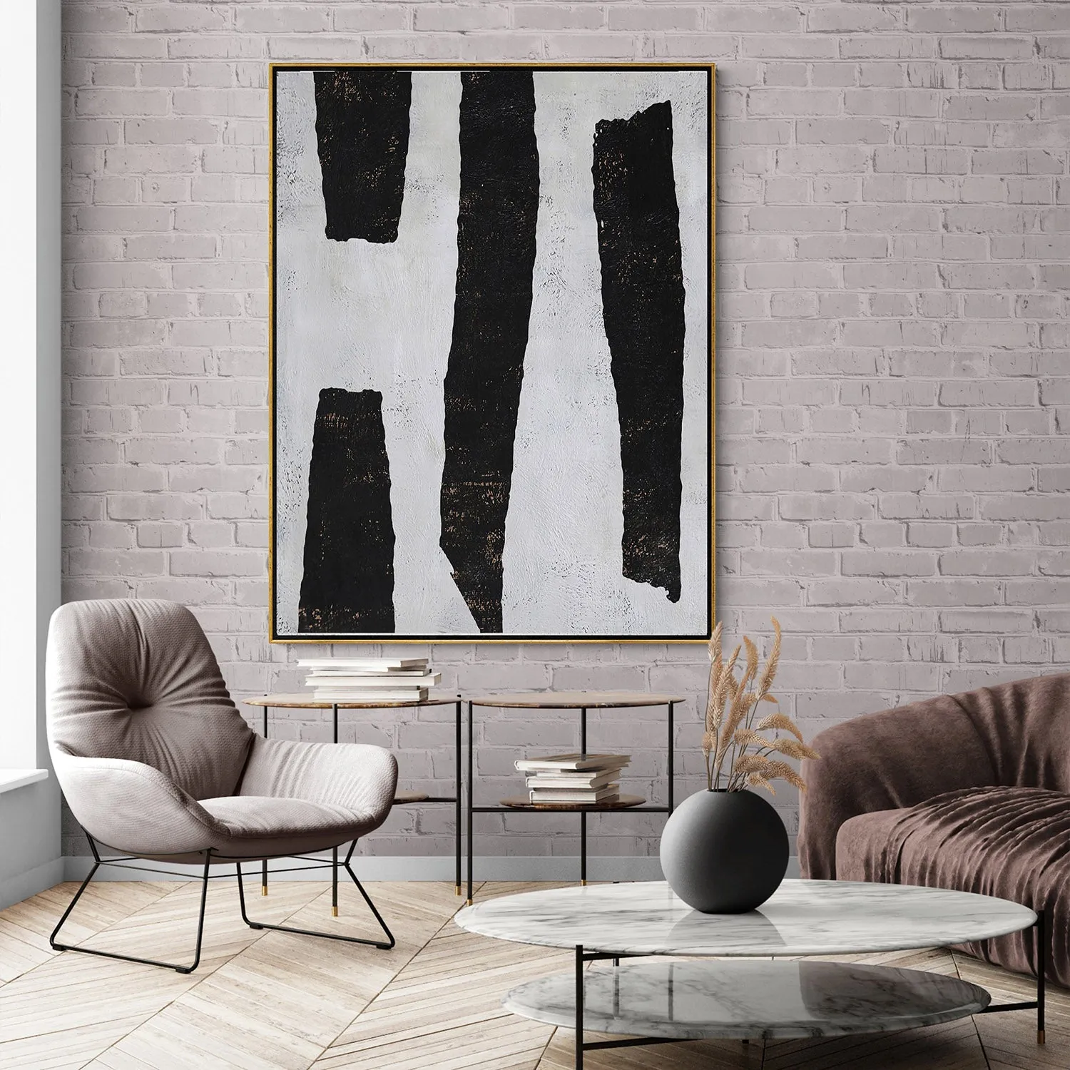 Vertical Minimal Abstract Art H146V