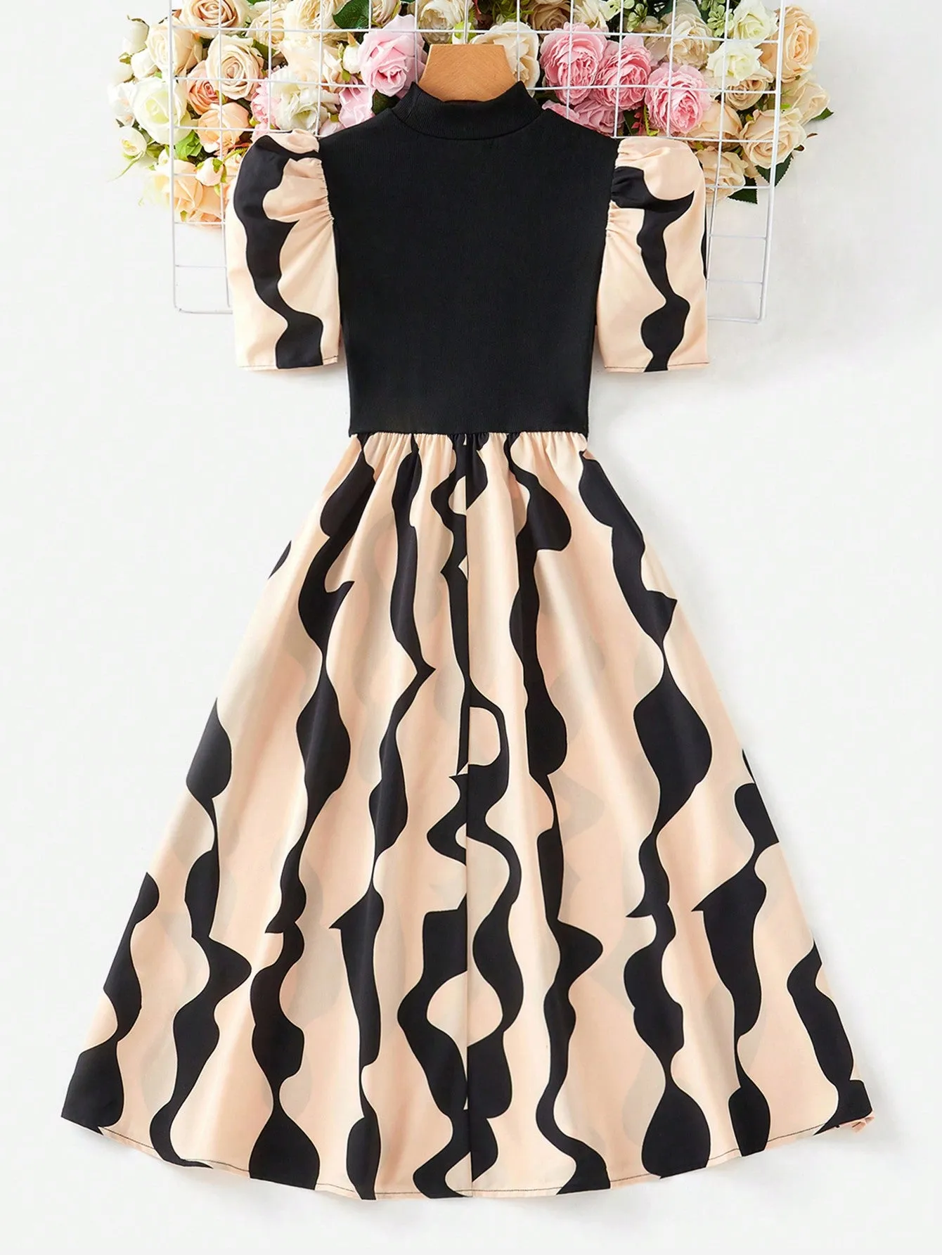 Vestido de manga corta Yin Yang para mujer  CR