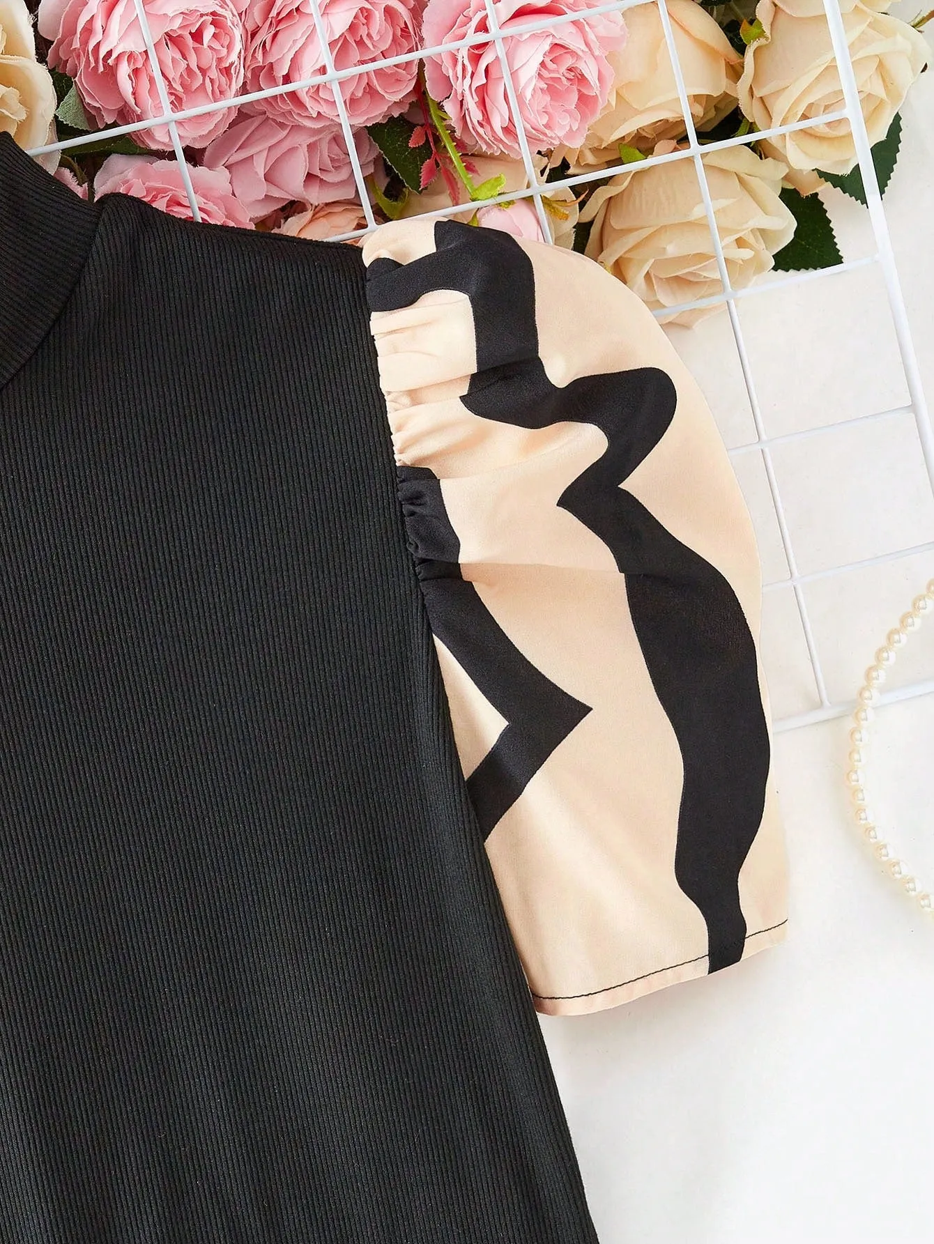 Vestido de manga corta Yin Yang para mujer  CR