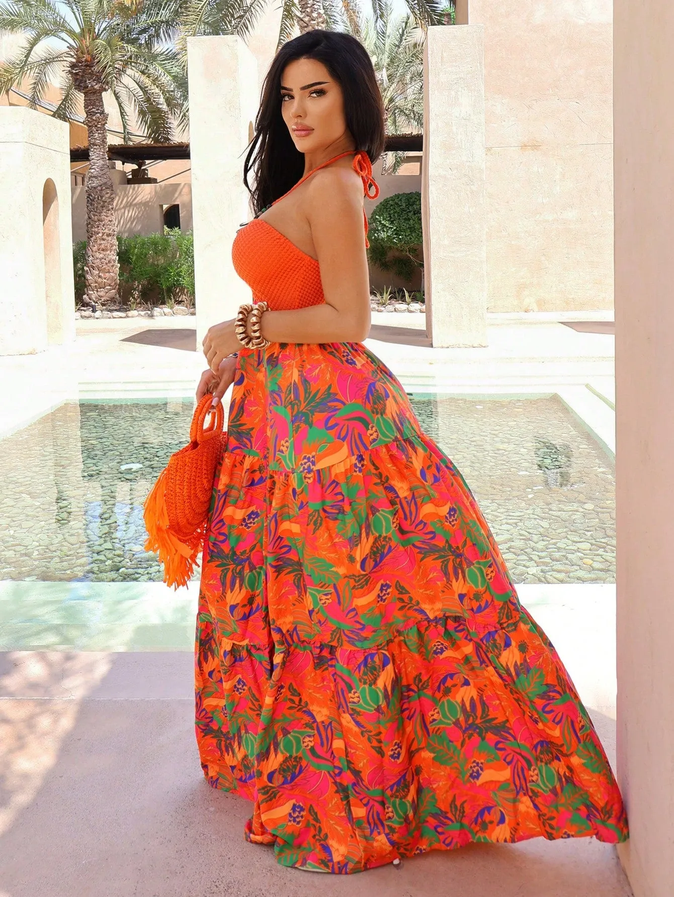 Vestido largo de playa sin espalda - Cherry Vibes